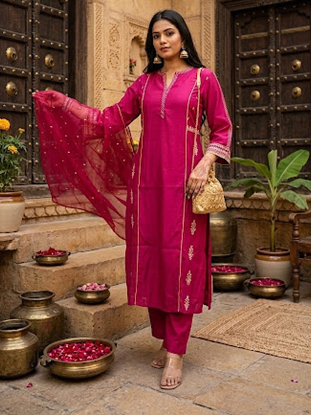Artful EmbroideryKurta set With Dupatta