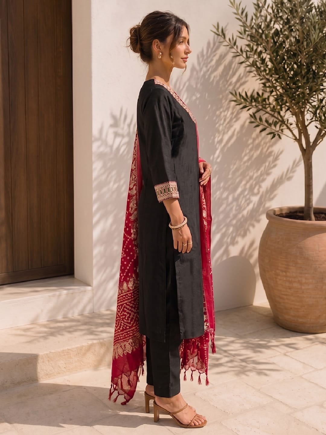 The Midnight Mirror-Work Women's Kurta set