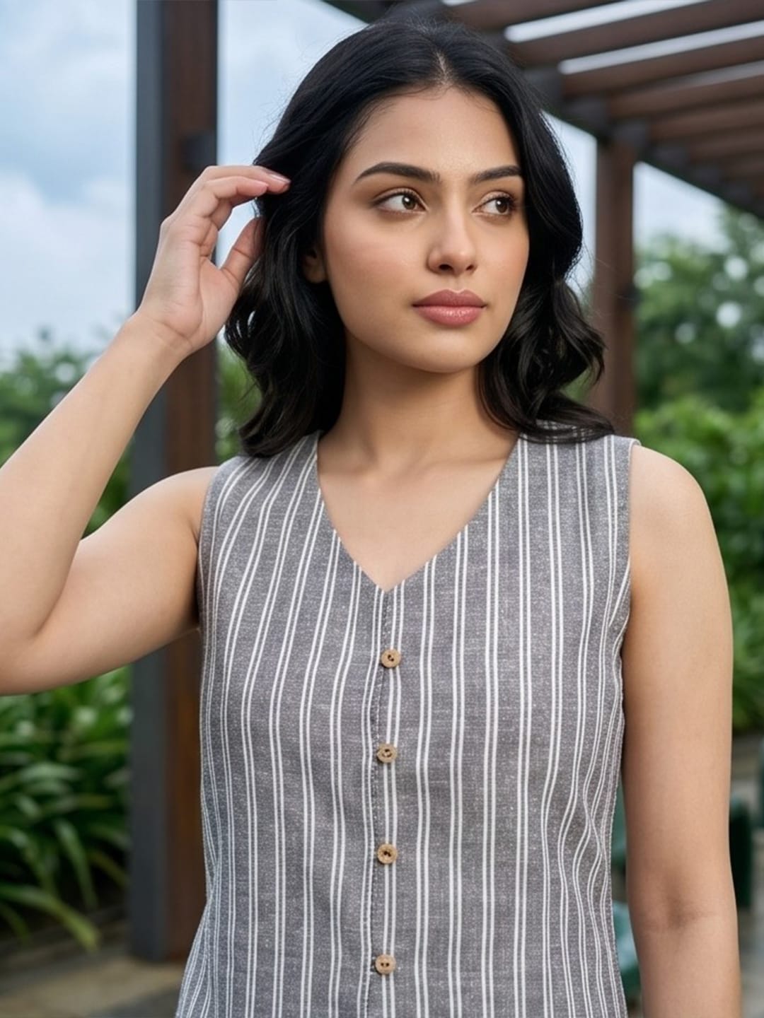 The Kurti Collection The Vintage Pinstripe Vest For Women