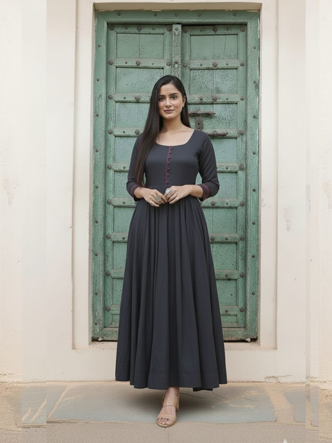 3-Piece Festive Anarkali Ensemble