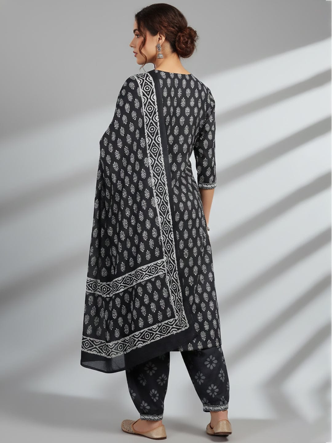 The Kurti Collection Women Ethnic Jaipuri Printed Angrakha Wih Salwar & Dupatta