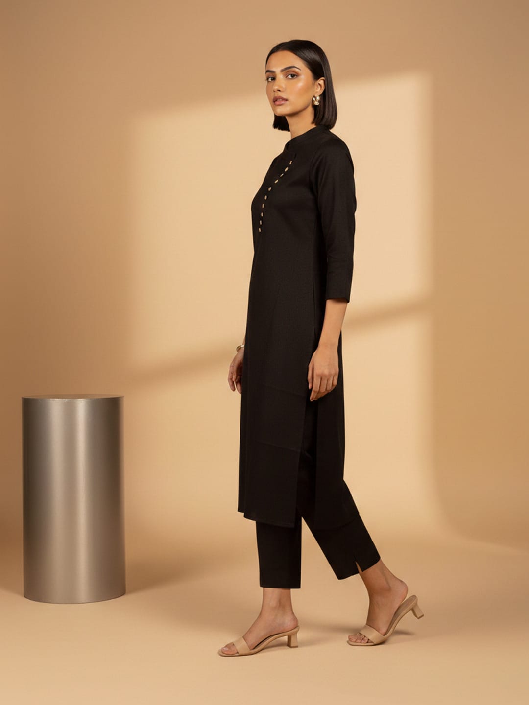 Women black Contemporary A-Line Kurta