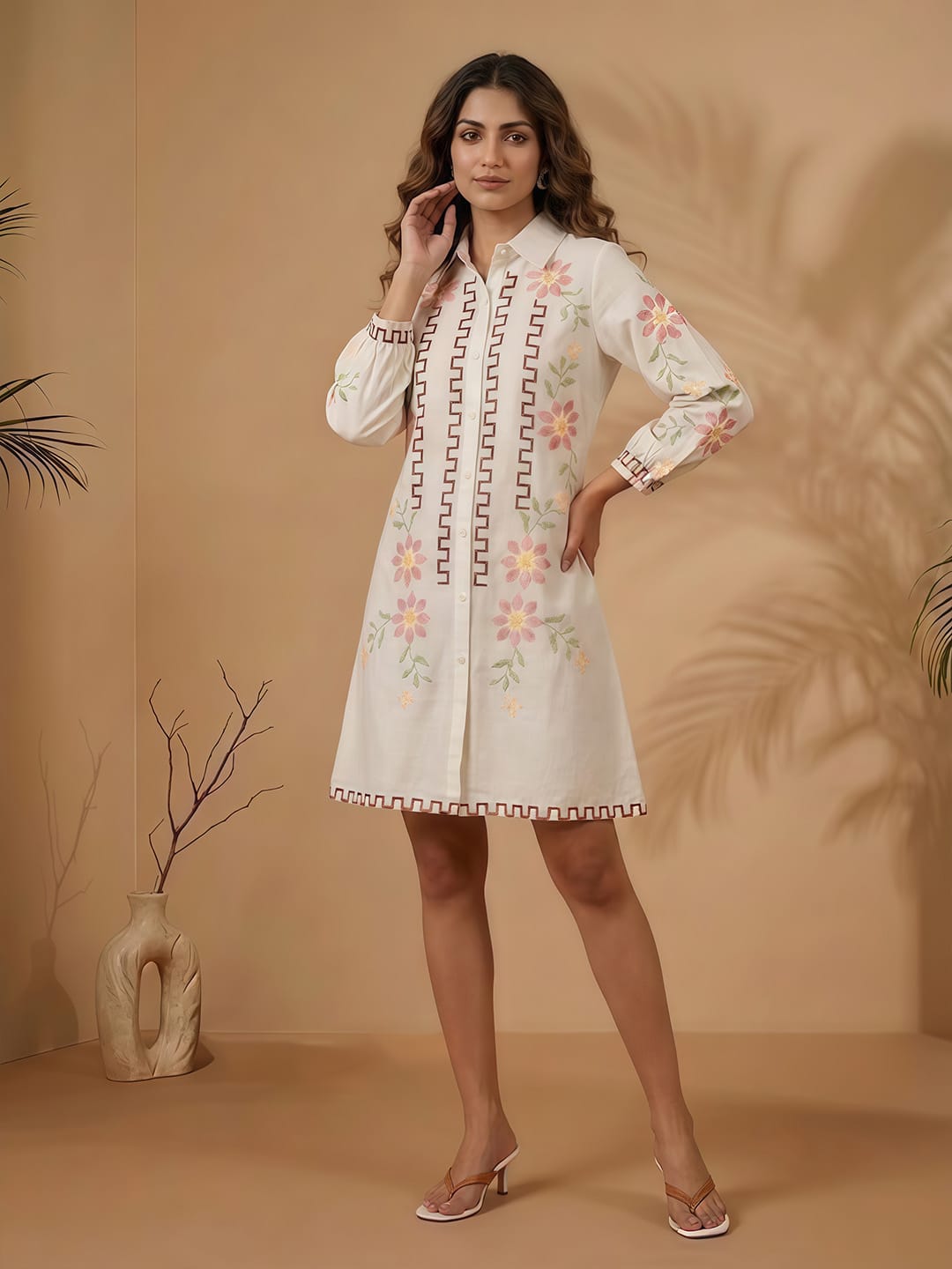 The Kurti Collection Off White Colored Women Summer Dress