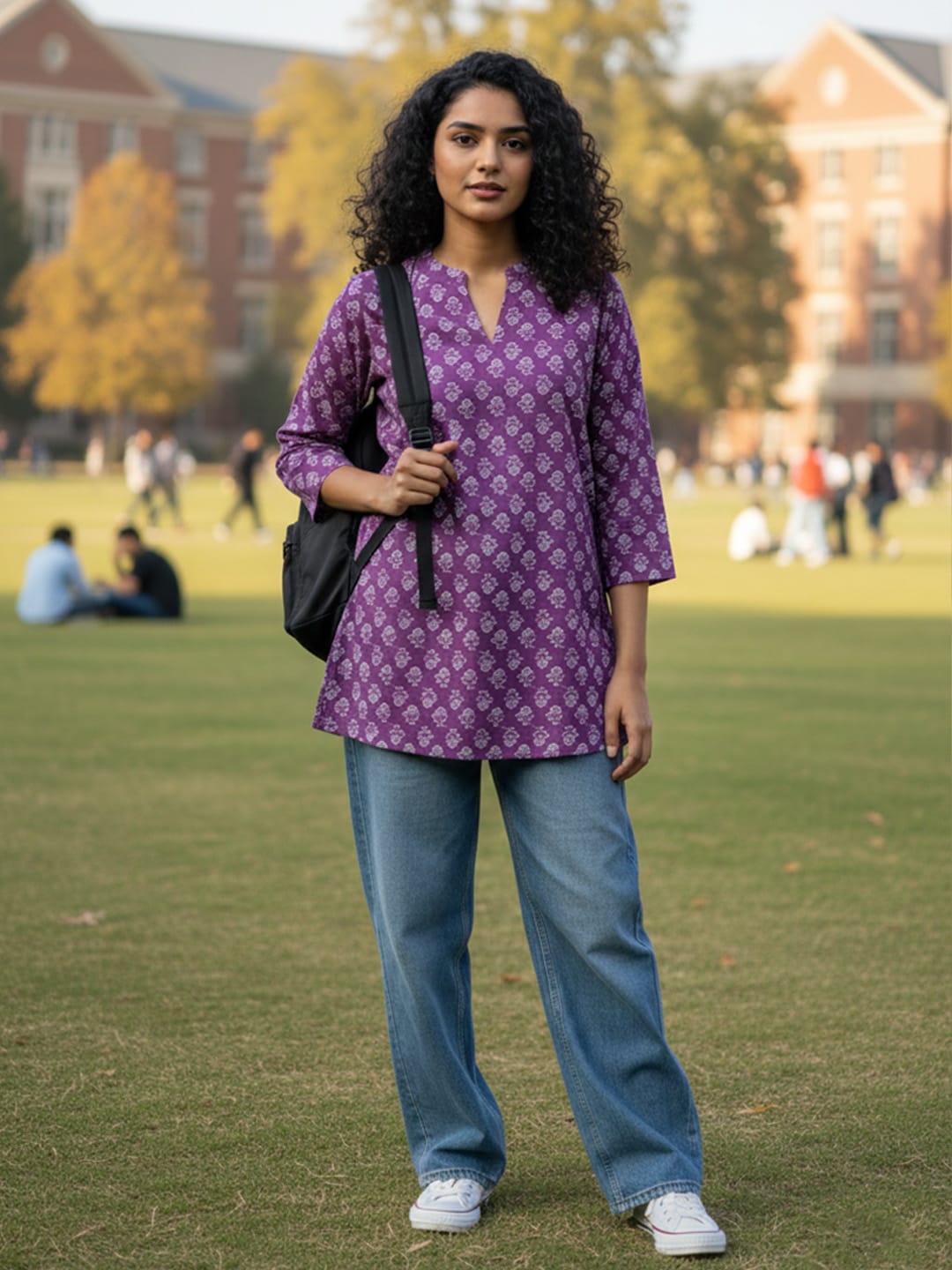 Soft Purple Buti Print Tunic