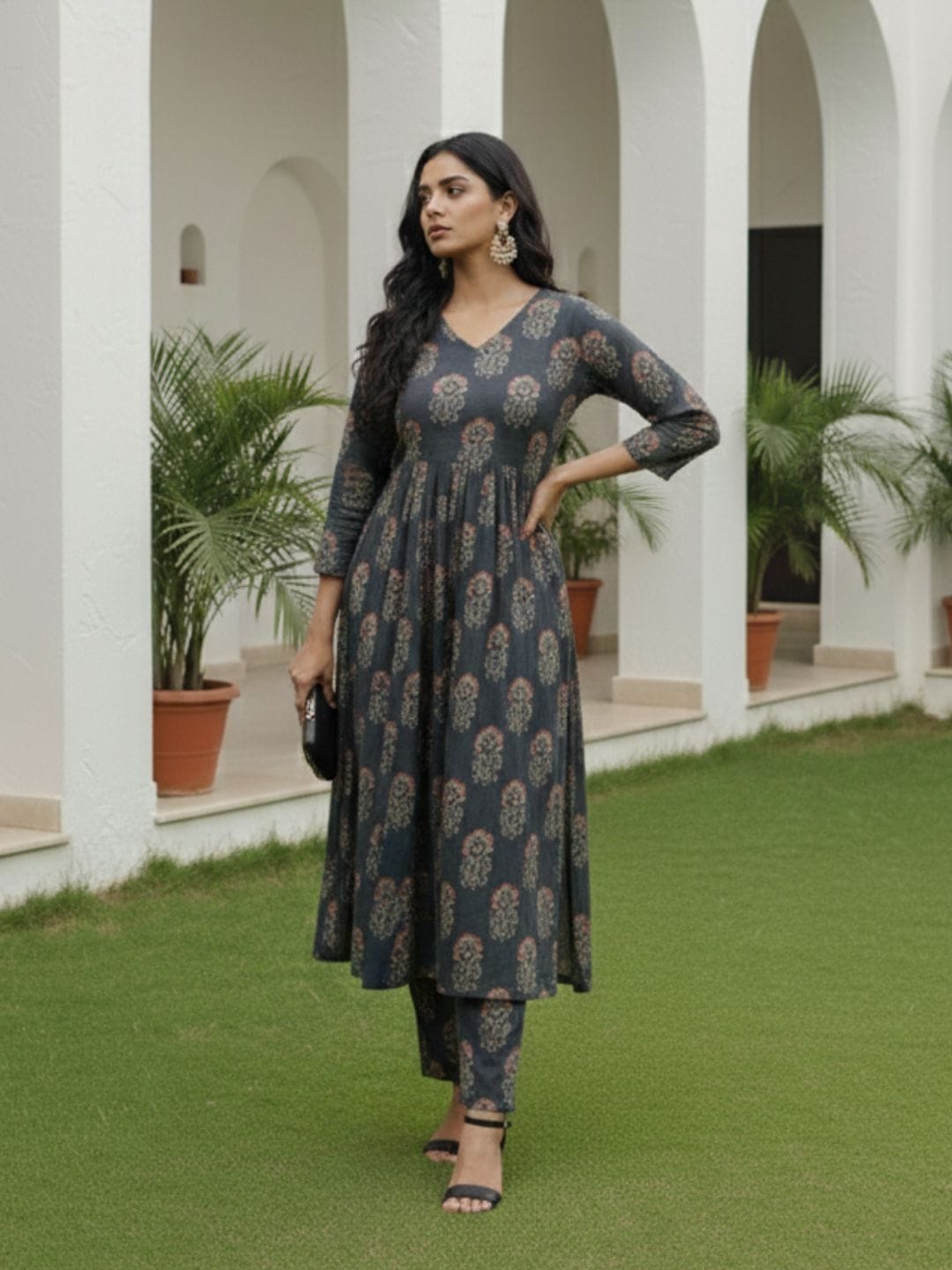 The Kurti Collection Women Ethnic Motifs Printed Regular Kurta with Trousers & With Dupatta