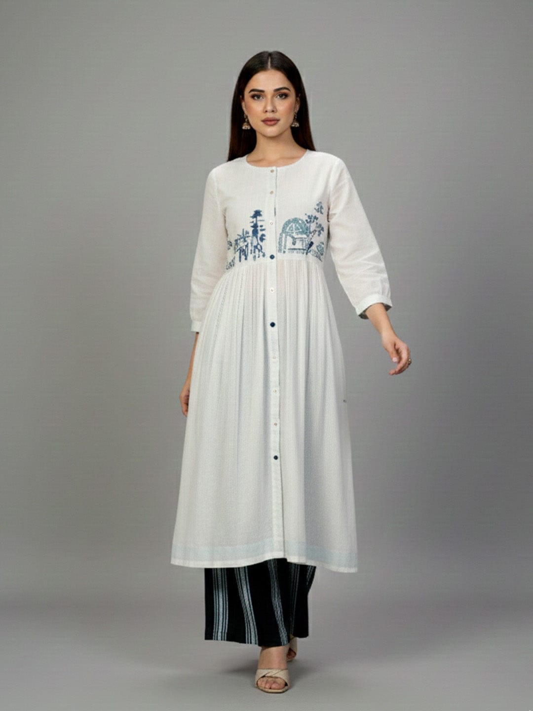 Midnight Contrast Kurta Set