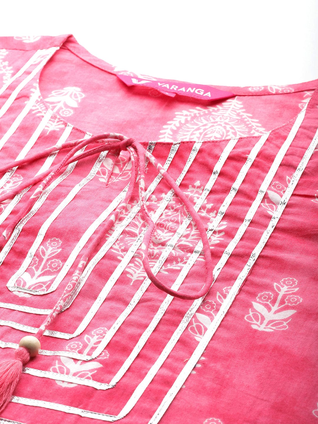 The Kurti Collection Women Pink Ethnic Motif Printed Straight Kurta
