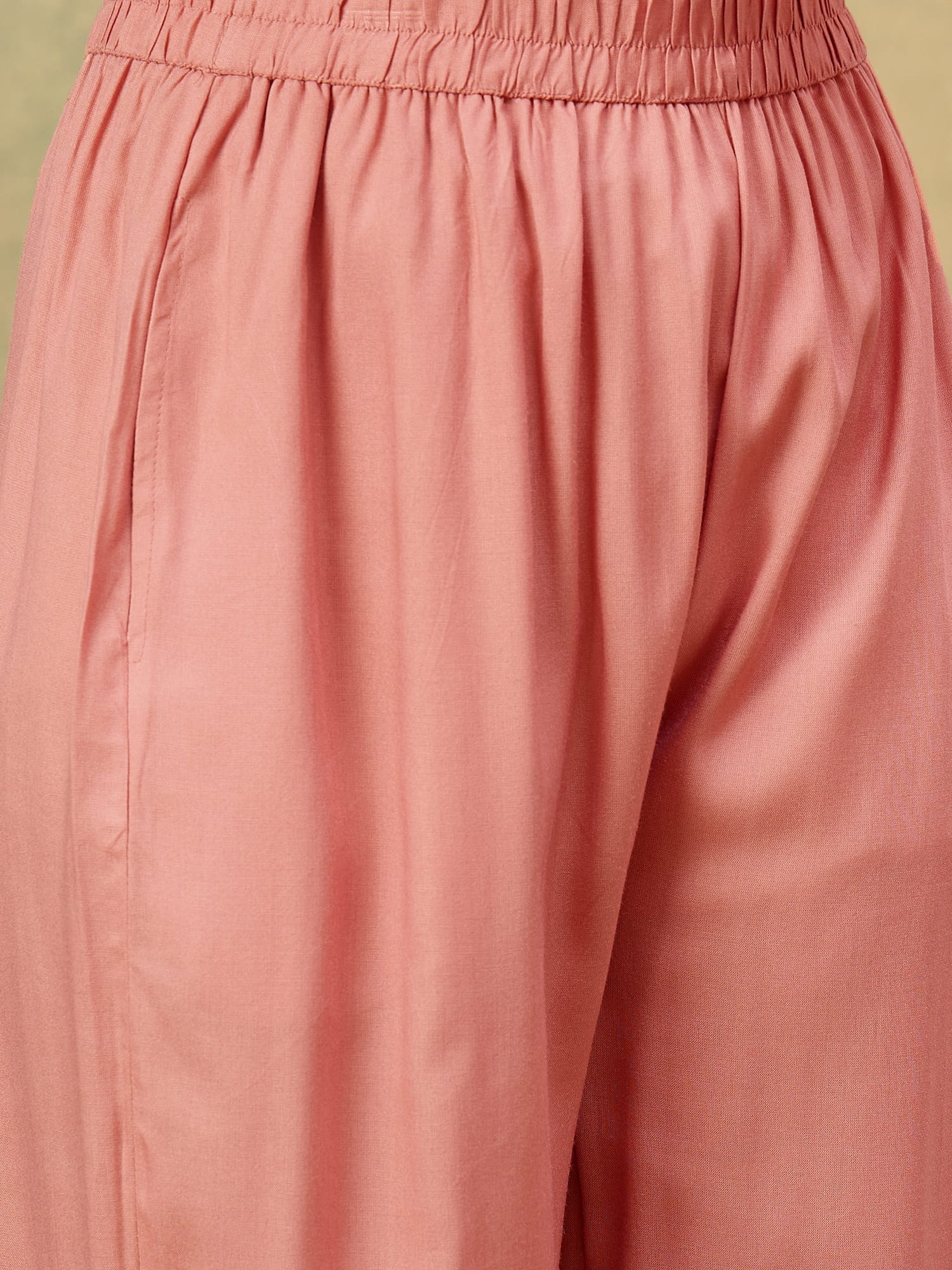 Varanga Women Mauve Embroidered Kurta Paired With Tonal Trouser And Dupatta