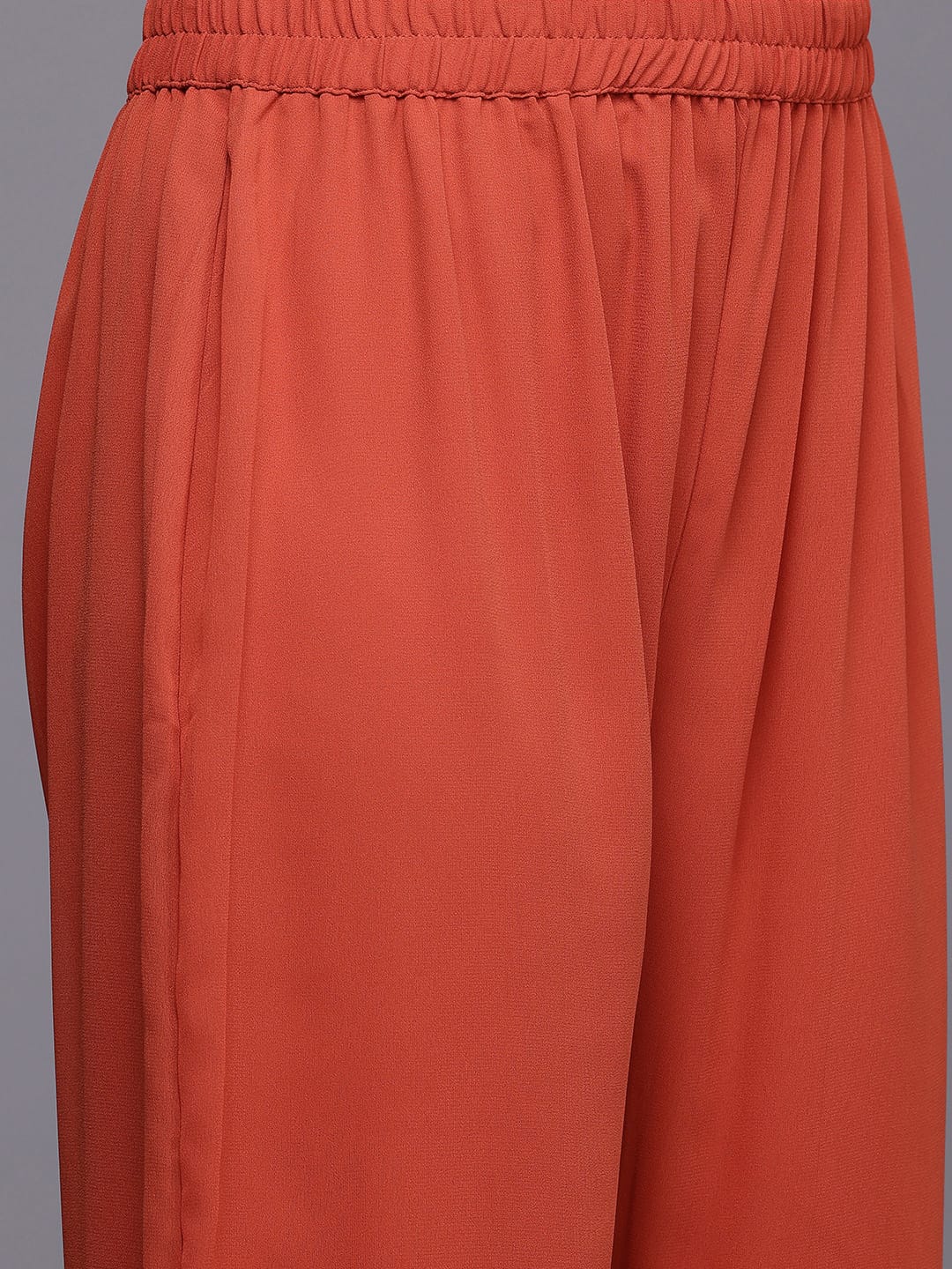 Varanga Women Halter Neck Zari And Sequence Embroidered Sleeveless Flared Kurta Paired With Tonal Bottom