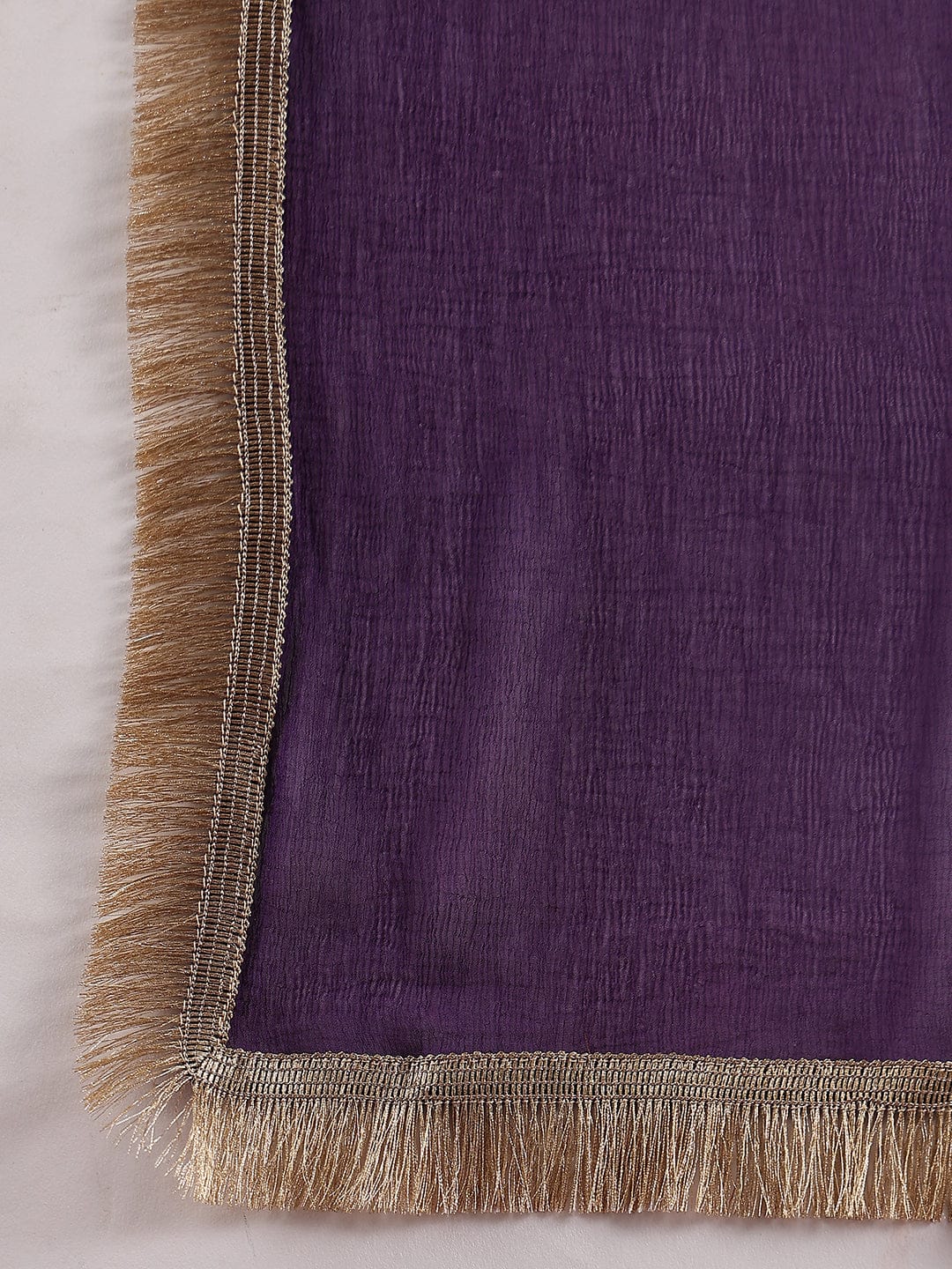 The Kurti Collection Women Pruple Zari Embroidered Kurta With Bottom And Dupatta