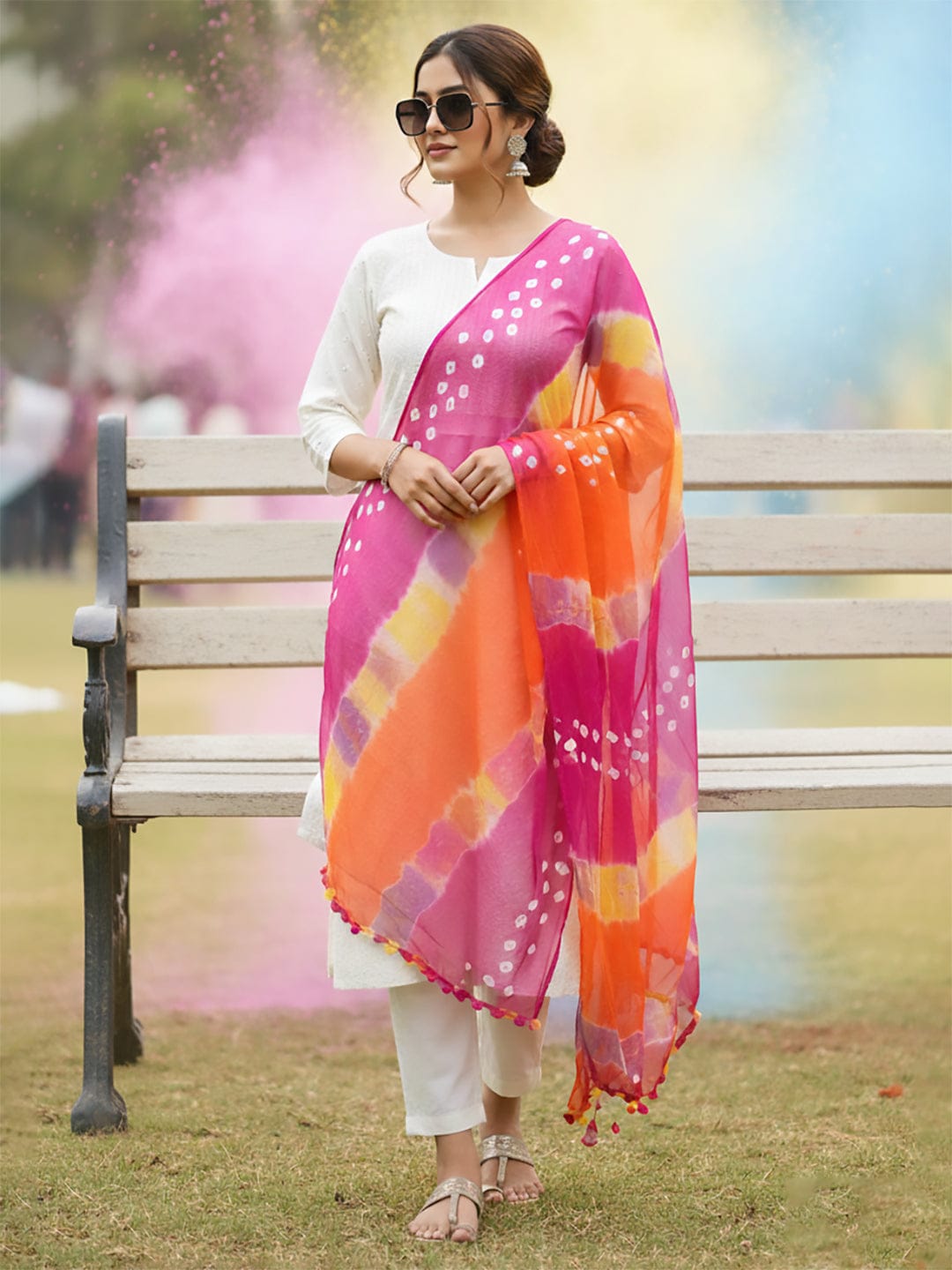 Elegant net dupatta featuring sequence detailing for a stylish and feminine finish.
