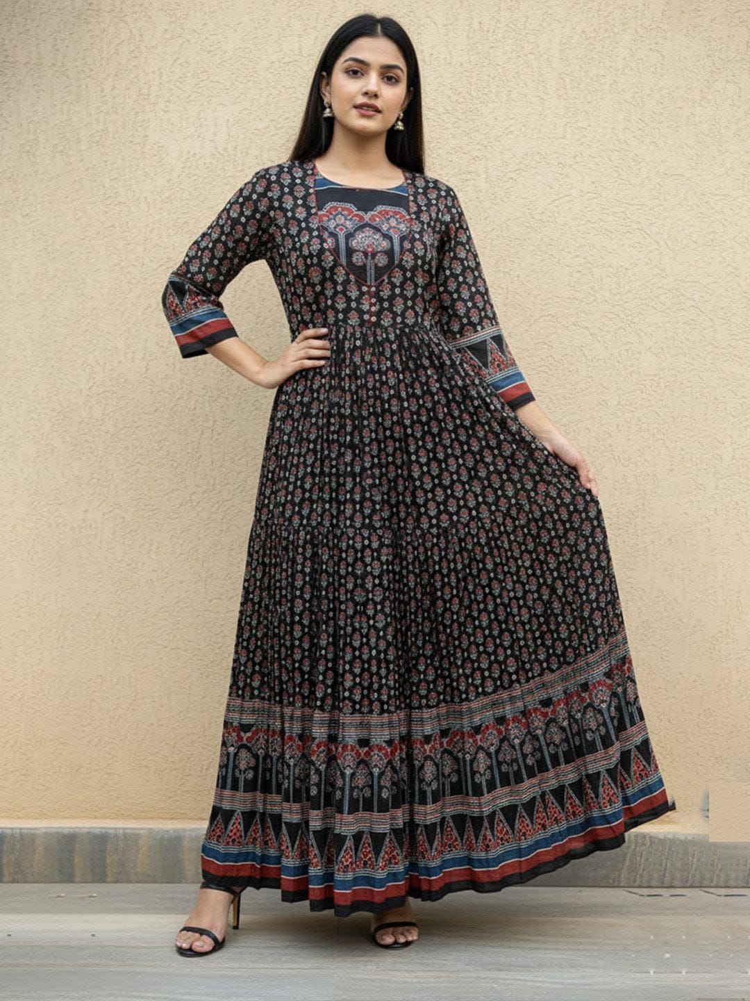 The Kurti Collection The Midnight Heritage Ajrak Fusion Kurta