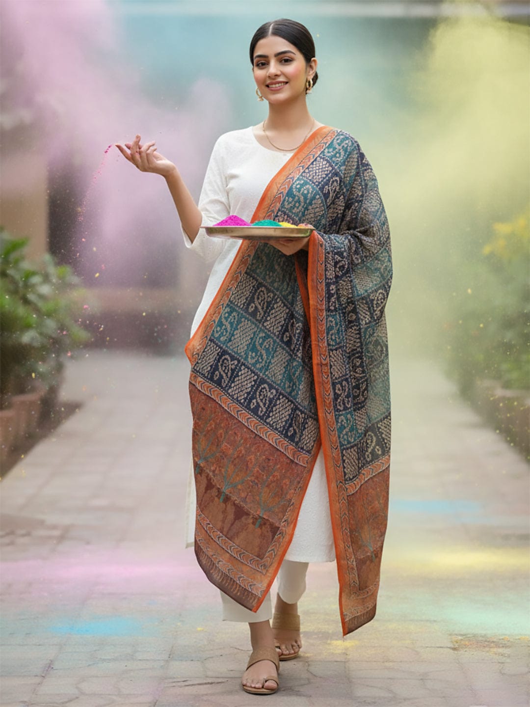 Elegant net dupatta featuring sequence detailing for a stylish and feminine finish.