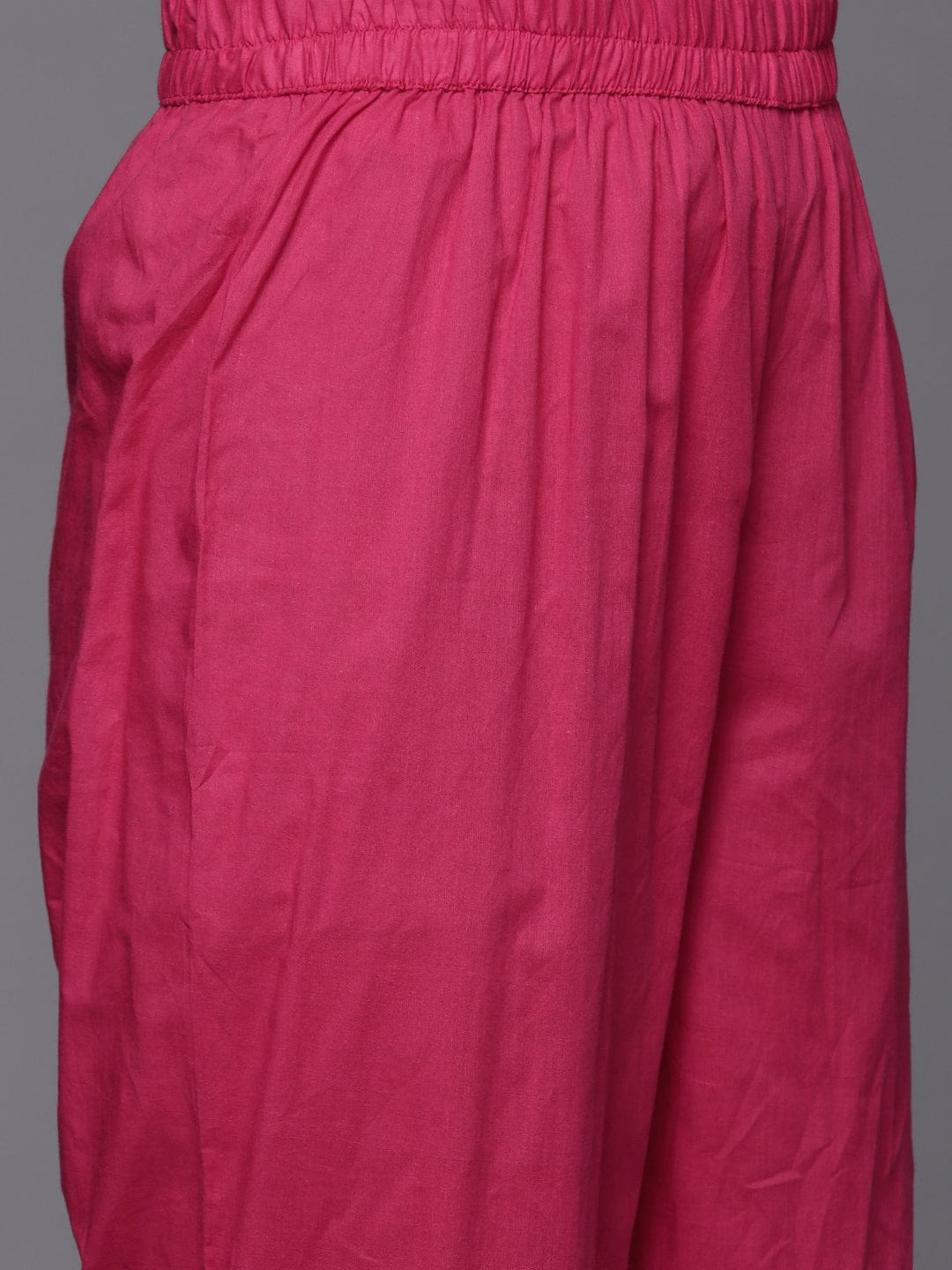The Kurti Collection Floral Embroidered Thread Work Pure Cotton Kurta with Trousers & Dupatta