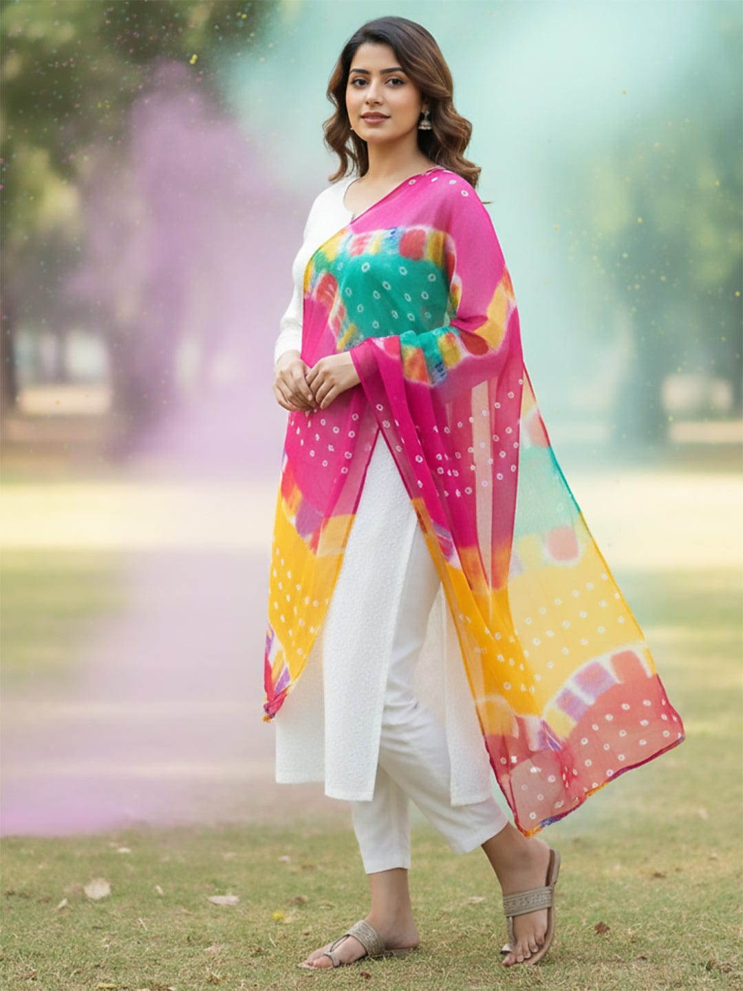 Elegant net dupatta featuring sequence detailing for a stylish and feminine finish.