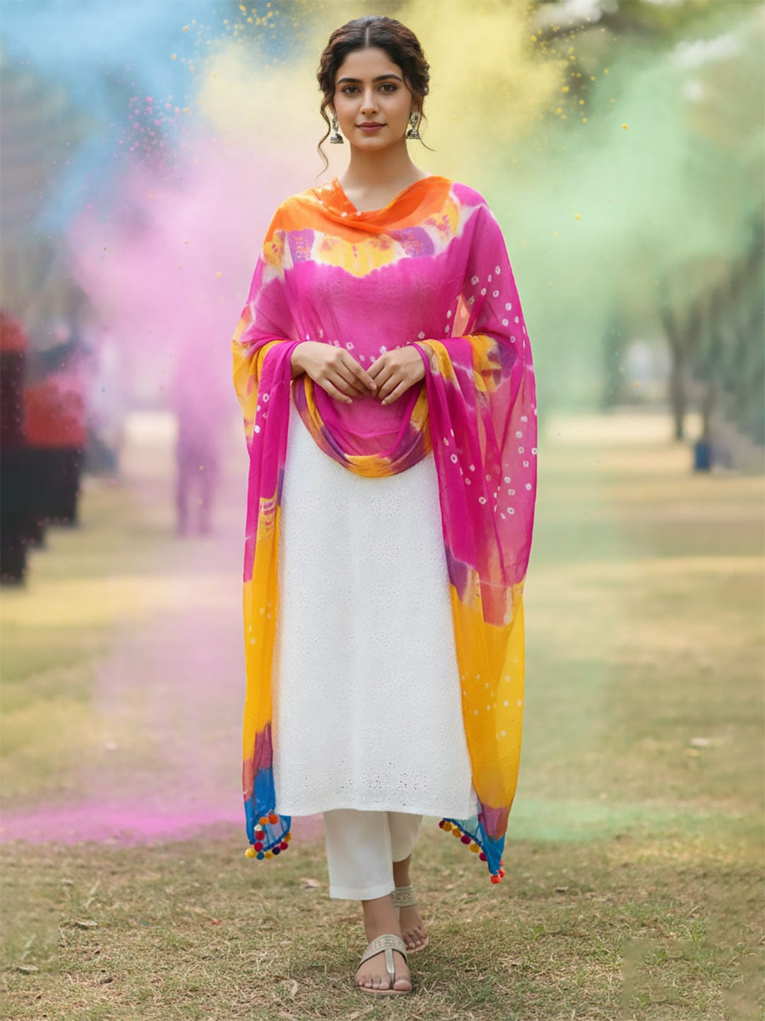 Elegant net dupatta featuring sequence detailing for a stylish and feminine finish.