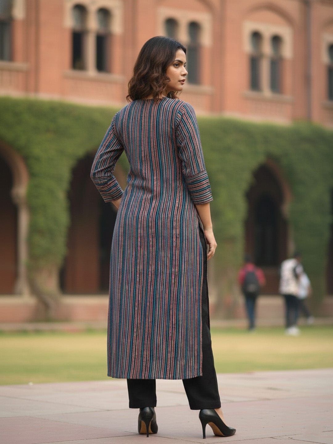 The Kurti Collection Charcoal Multi-Tone Workwear Tunic