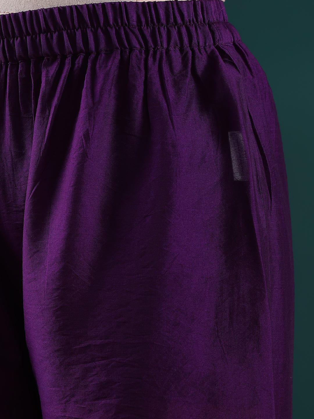 The Kurti Collection Women Pruple Zari Embroidered Kurta With Bottom And Dupatta