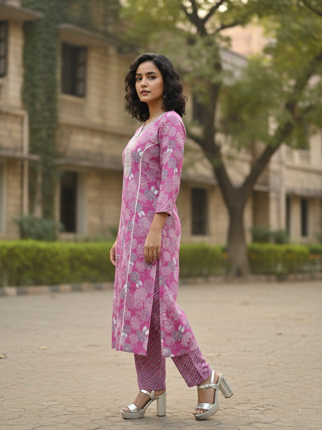 Pure Cotton Embroidered Summer Kurta Set for Women