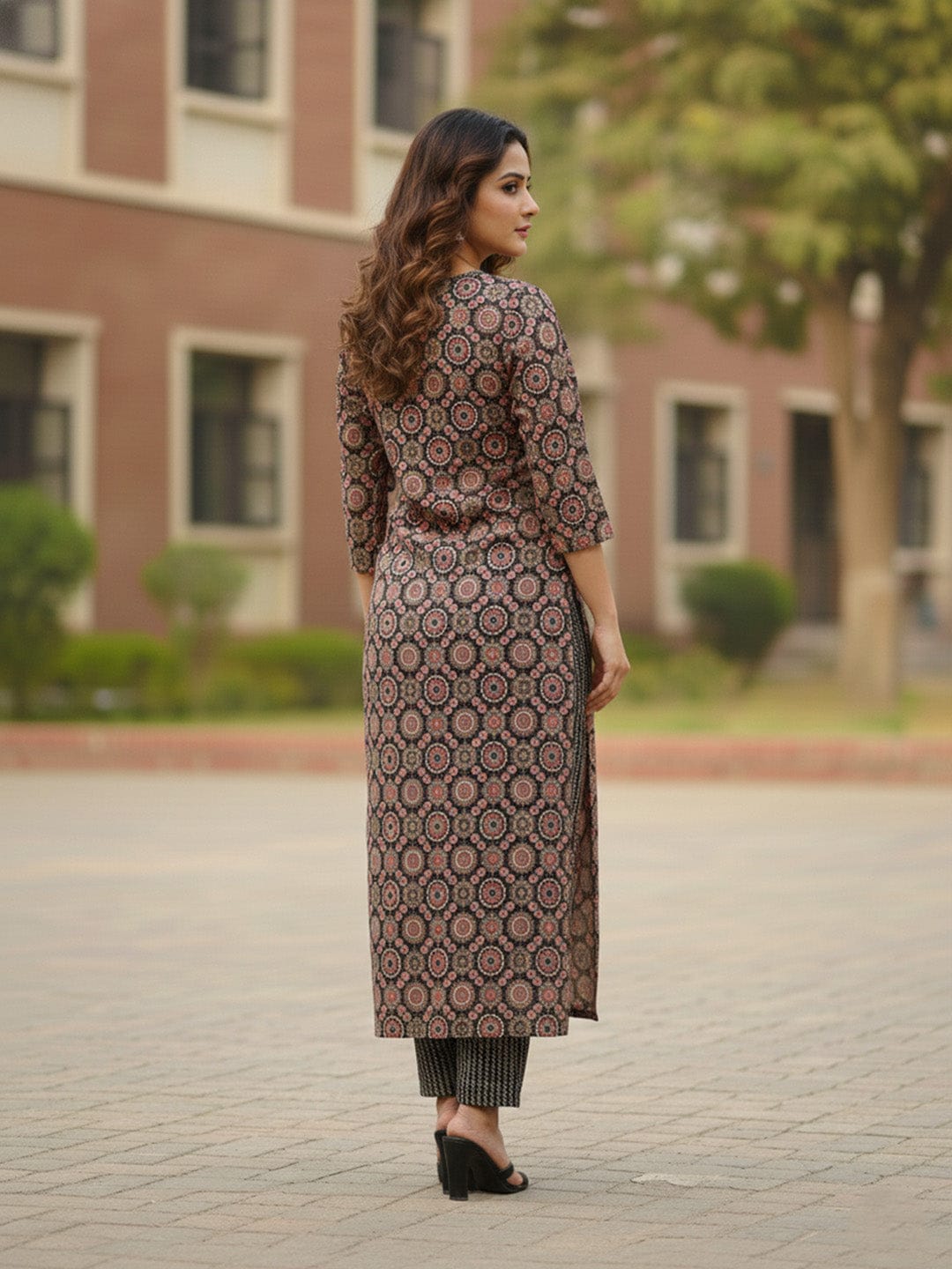 Midnight Heritage Ajrakh-Print Suit Set