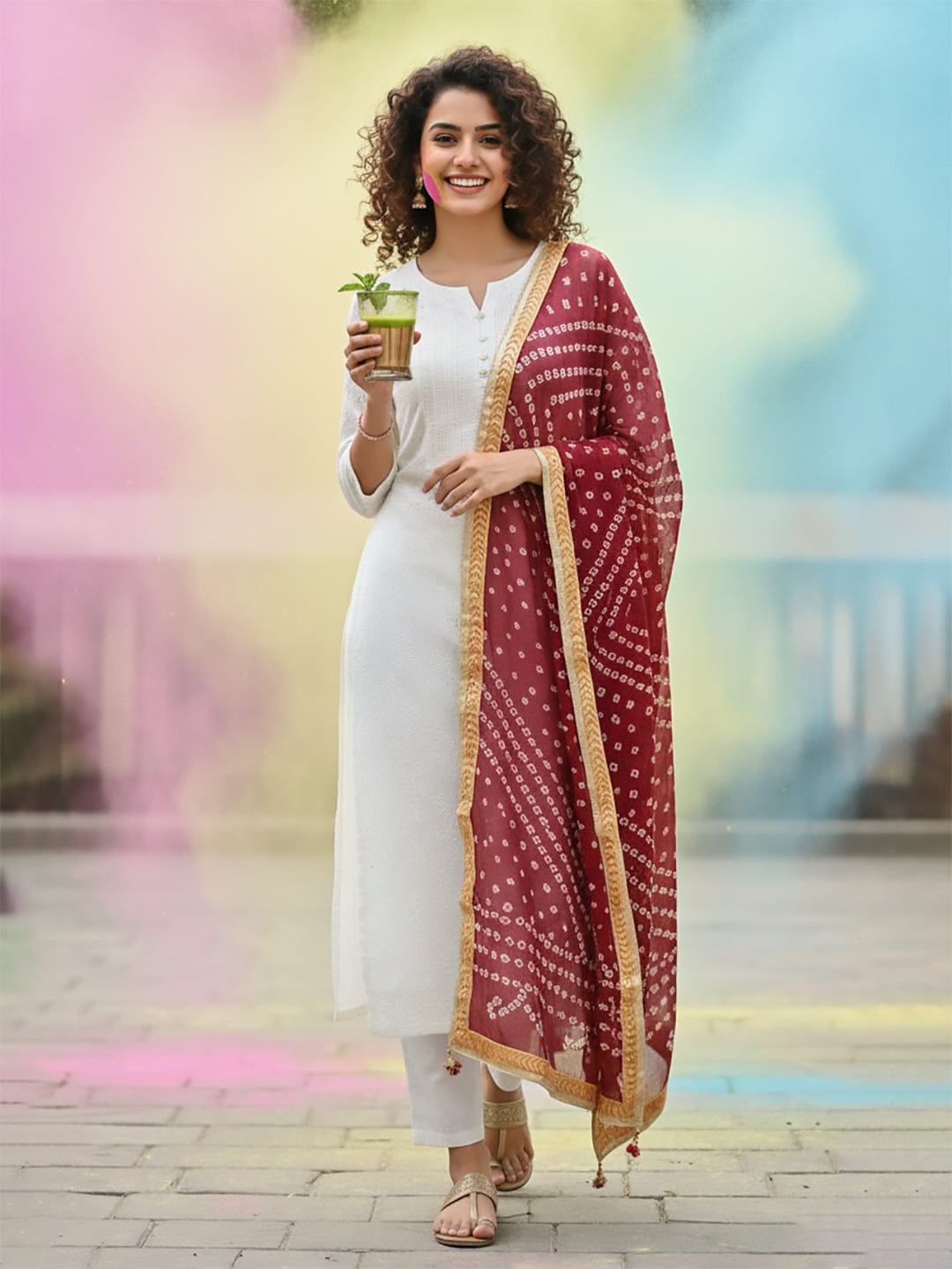 Elegant net dupatta featuring sequence detailing for a stylish and feminine finish.