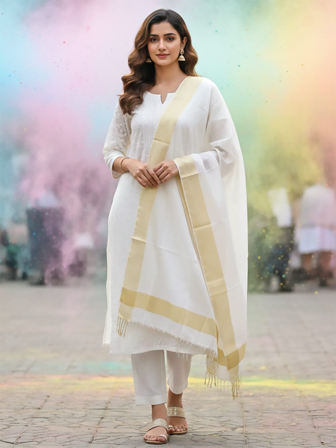Elegant net dupatta featuring sequence detailing for a stylish and feminine finish.