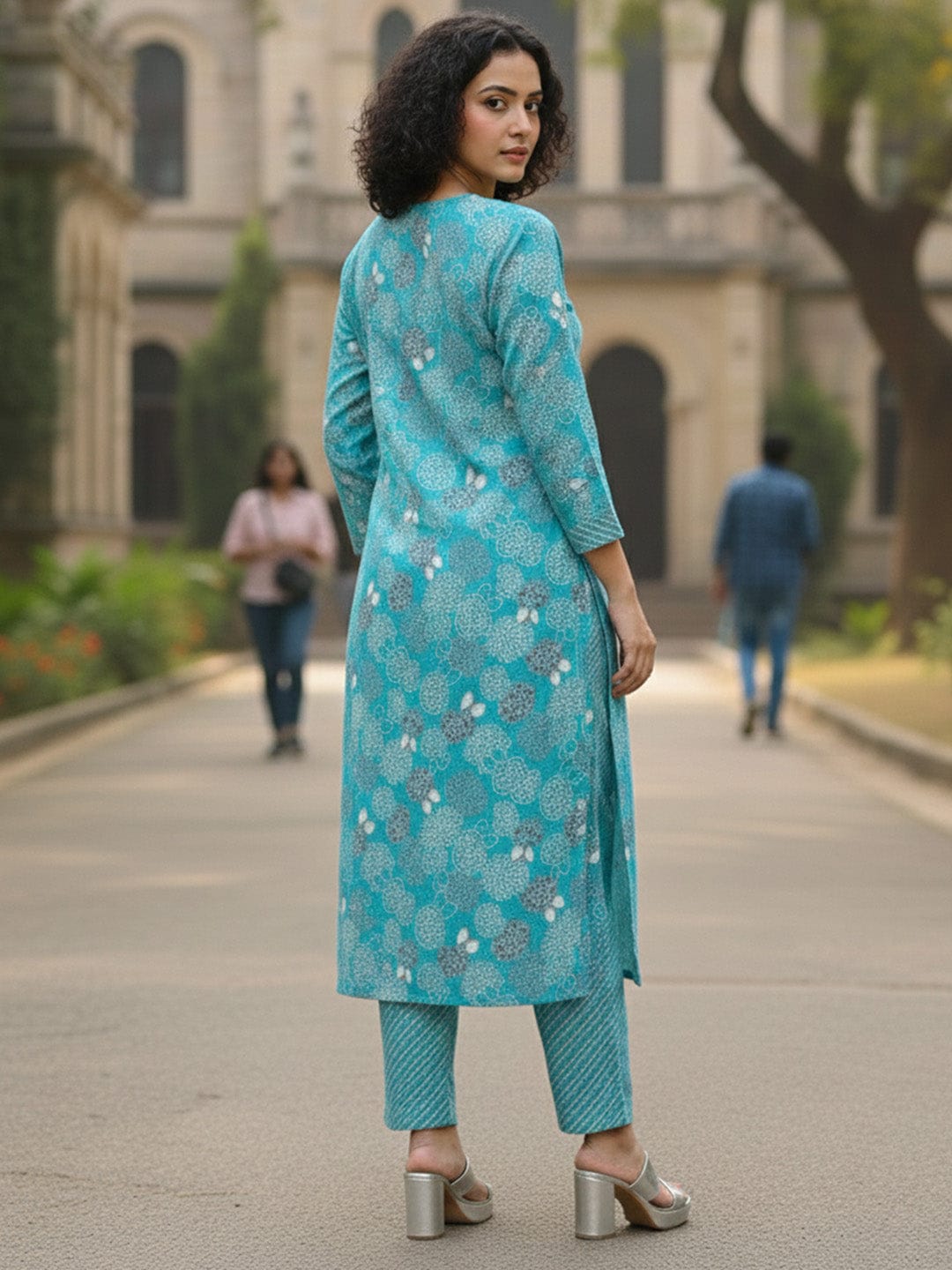 Office Wear Cotton Kurti Pant Set with Dupatta