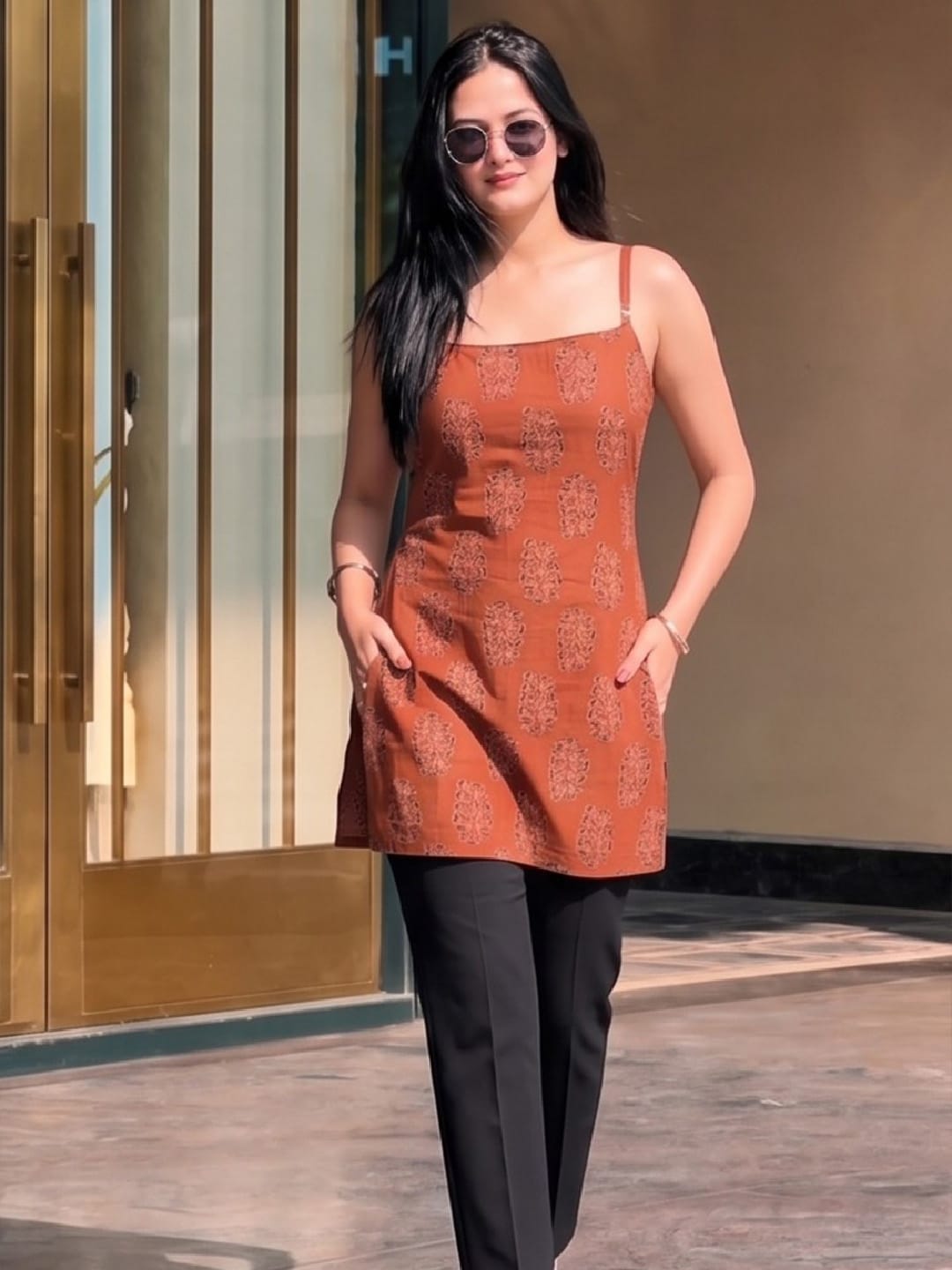 Chic Printed Strappy Kurti Designed For Effortless Everyday Comfort.