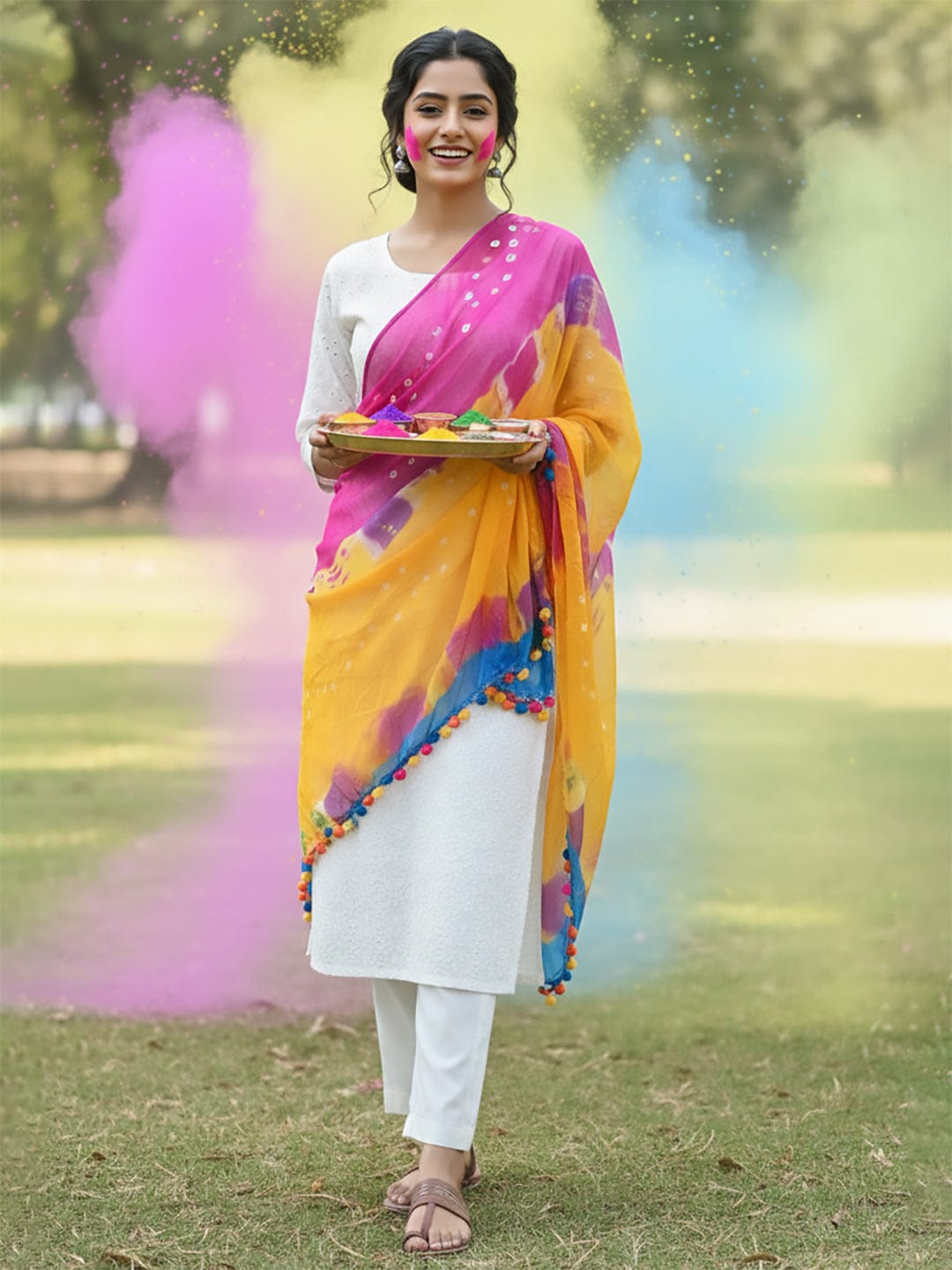 Elegant net dupatta featuring sequence detailing for a stylish and feminine finish.
