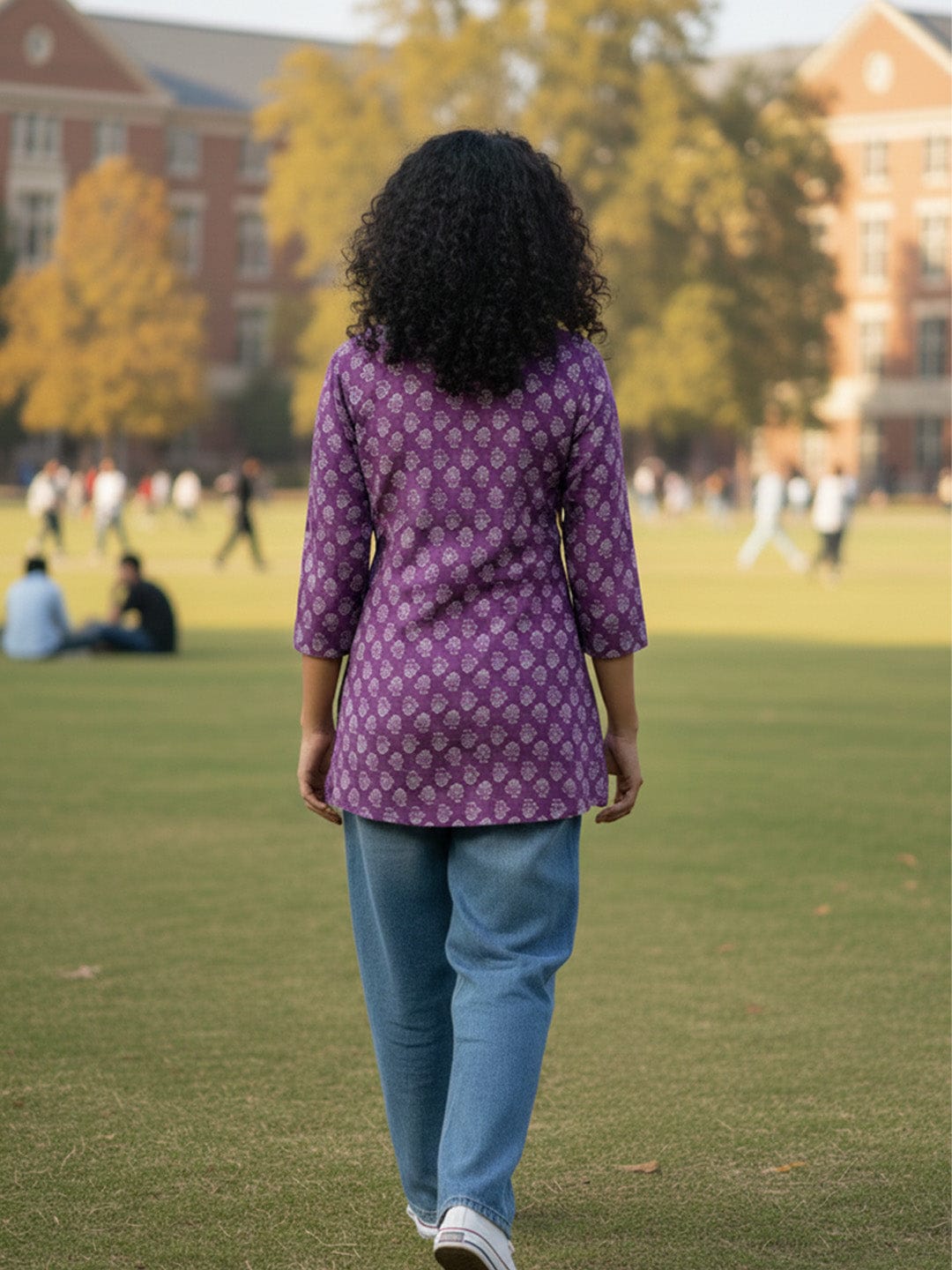 The Kurti Collection Soft Purple Buti Print Tunic