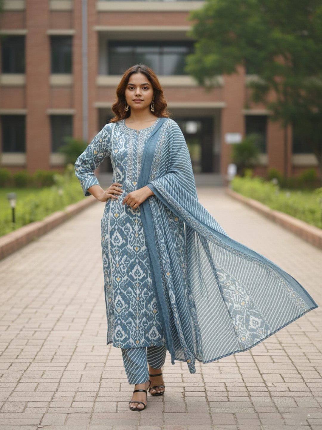 Pure Cotton Embroidered Summer Kurta Set for Women