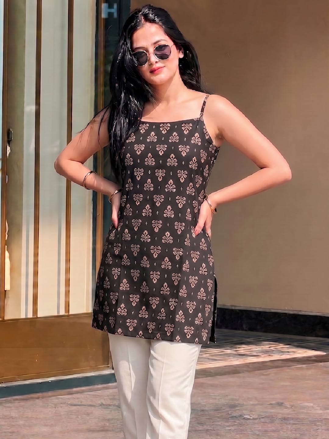 Chic Printed Strappy Kurti Designed For Effortless Everyday Comfort
