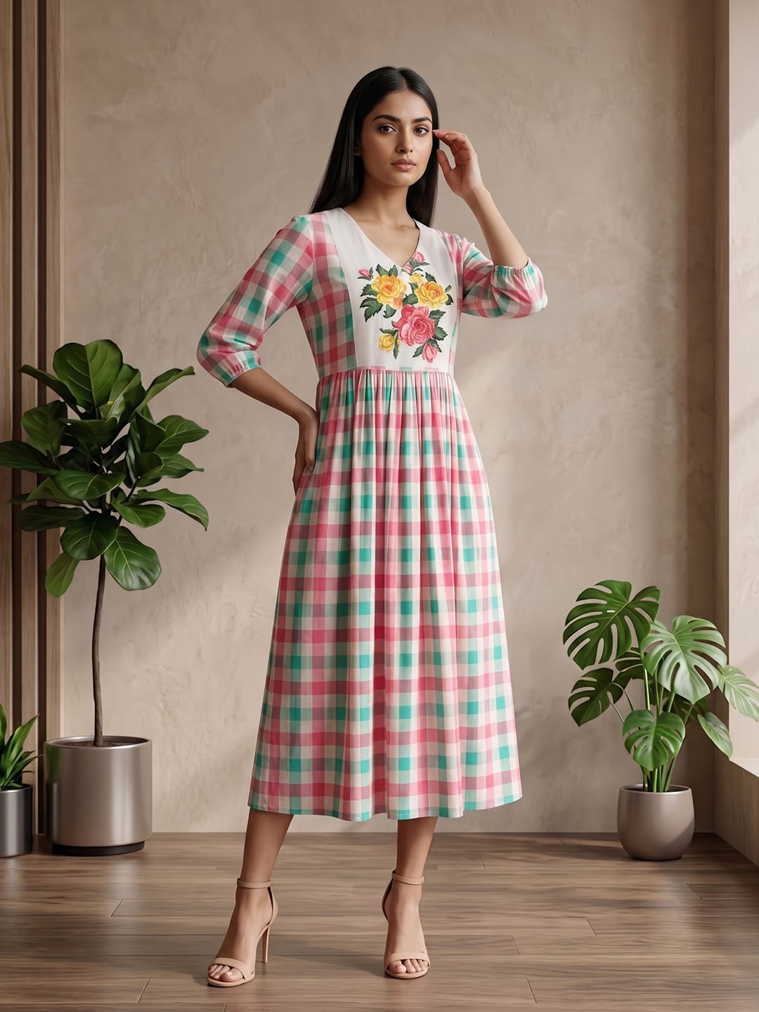 Varanga Multi Colored Women Summer Dress
