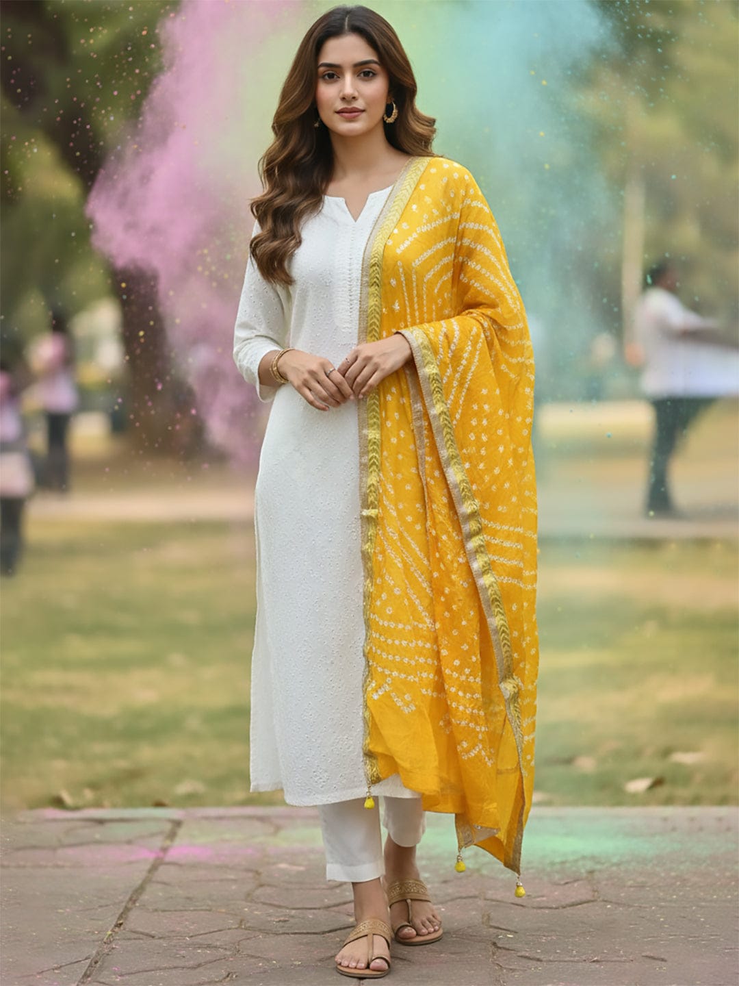 Elegant net dupatta featuring sequence detailing for a stylish and feminine finish.