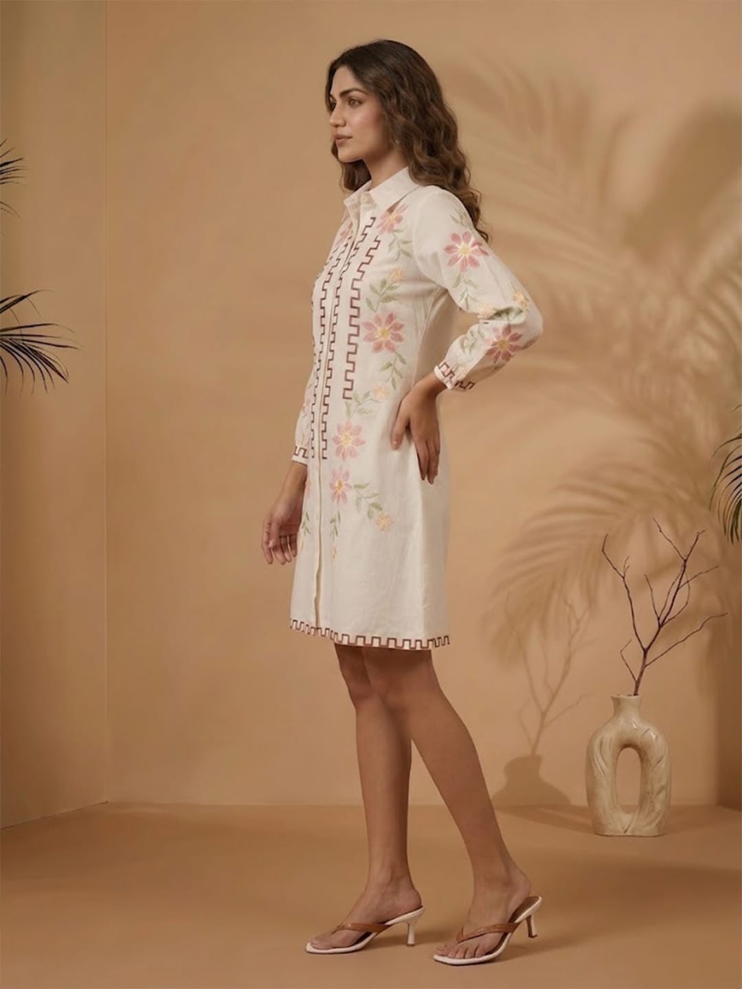 Varanga Off White Colored Women Summer Dress