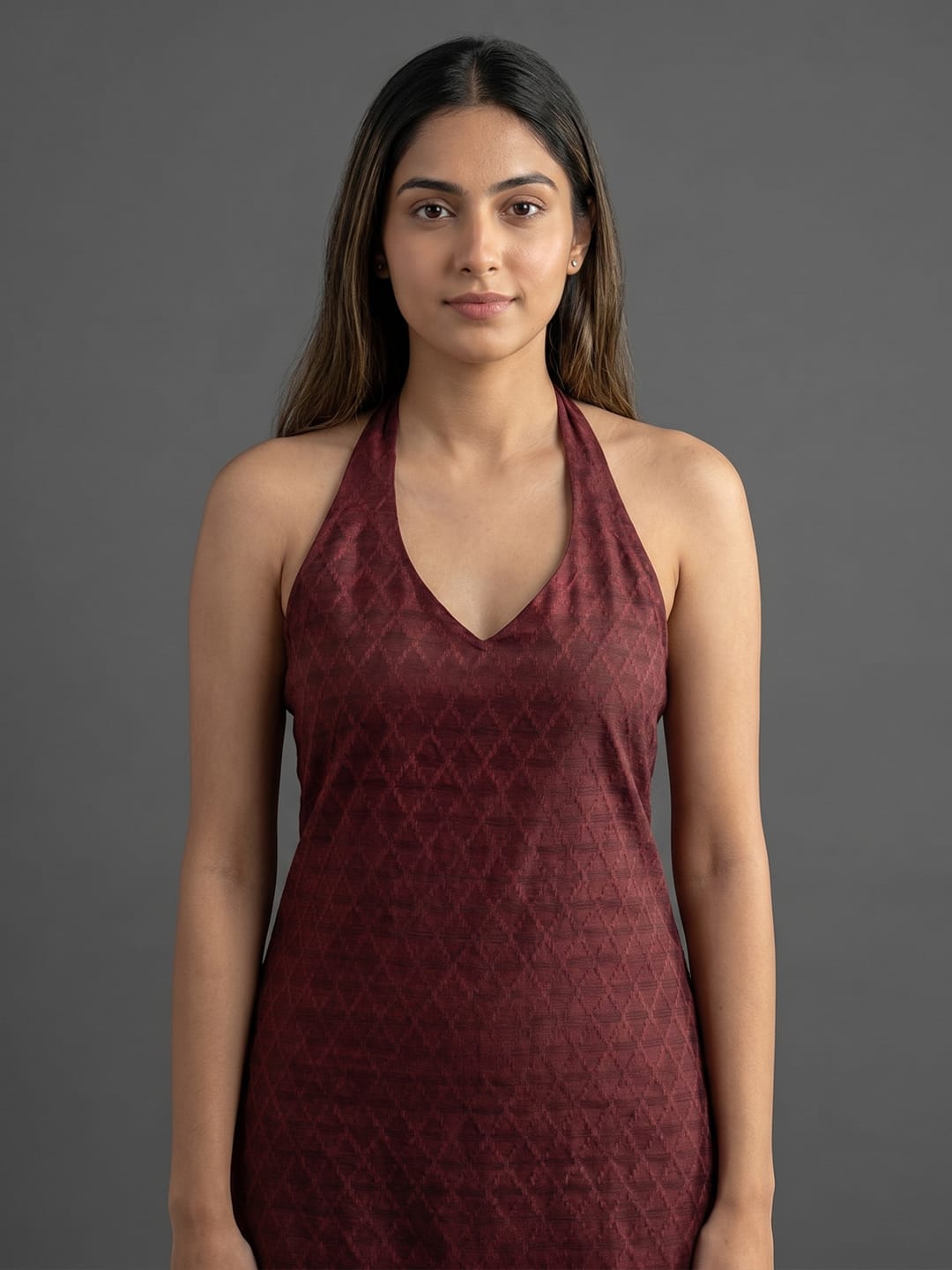 Women Maroon Woven Zari Embroidered Straight Kurta With Bottom And Dupatta