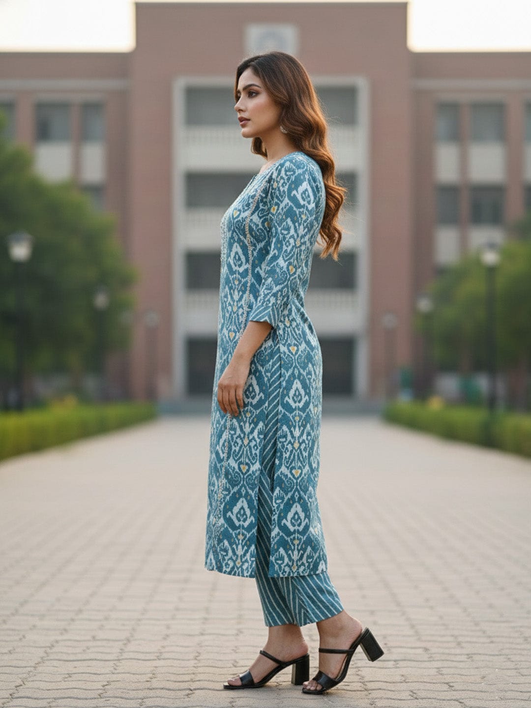 Pure Cotton Embroidered Summer Kurta Set for Women