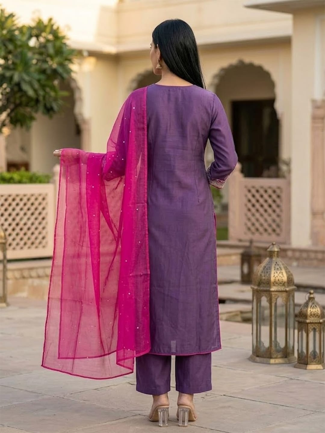 Embroidered Kurta Set With Dupatta