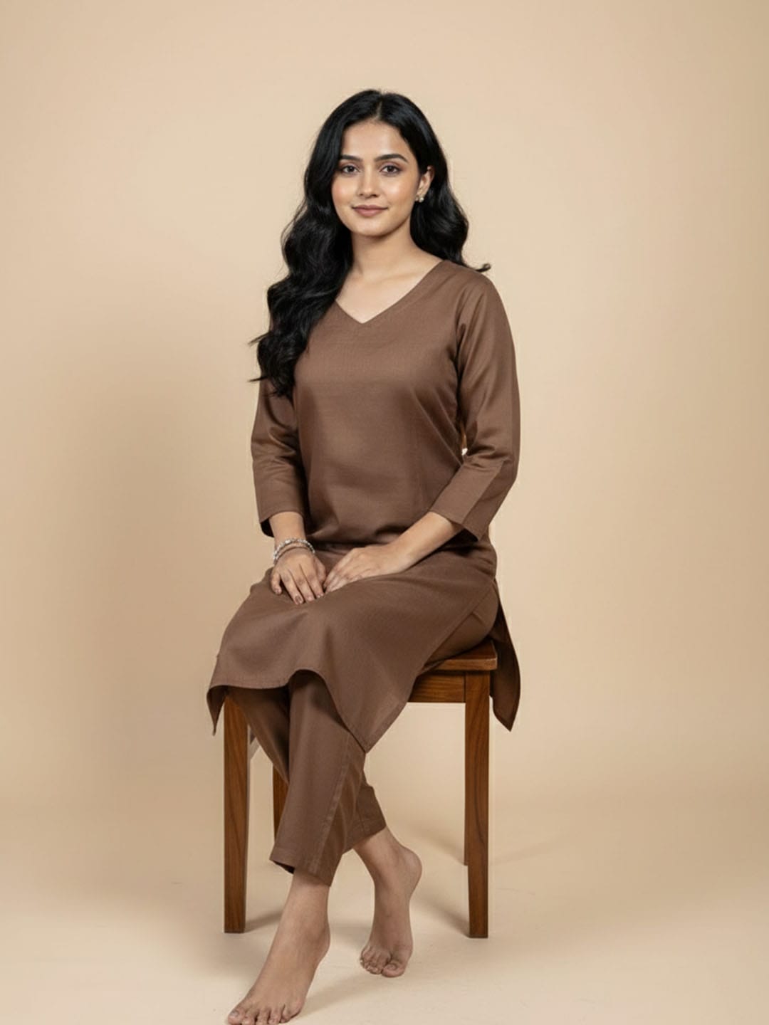 The Kurti Collection Women V Neck Straight Kurta With Pants & Dupatta