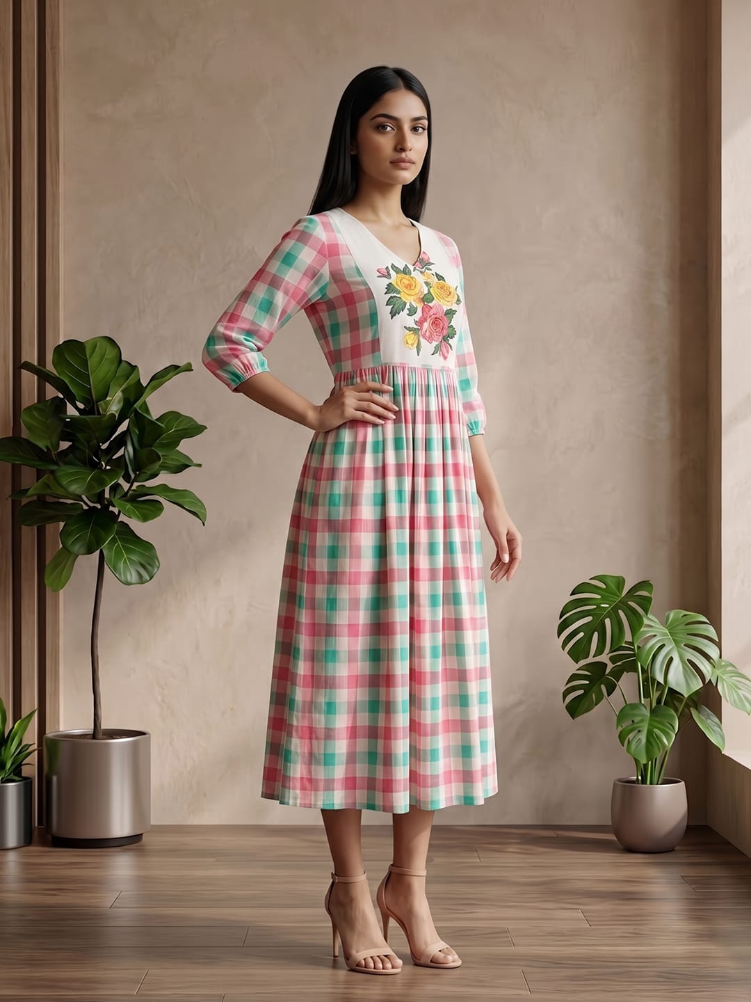 Varanga Multi Colored Women Summer Dress