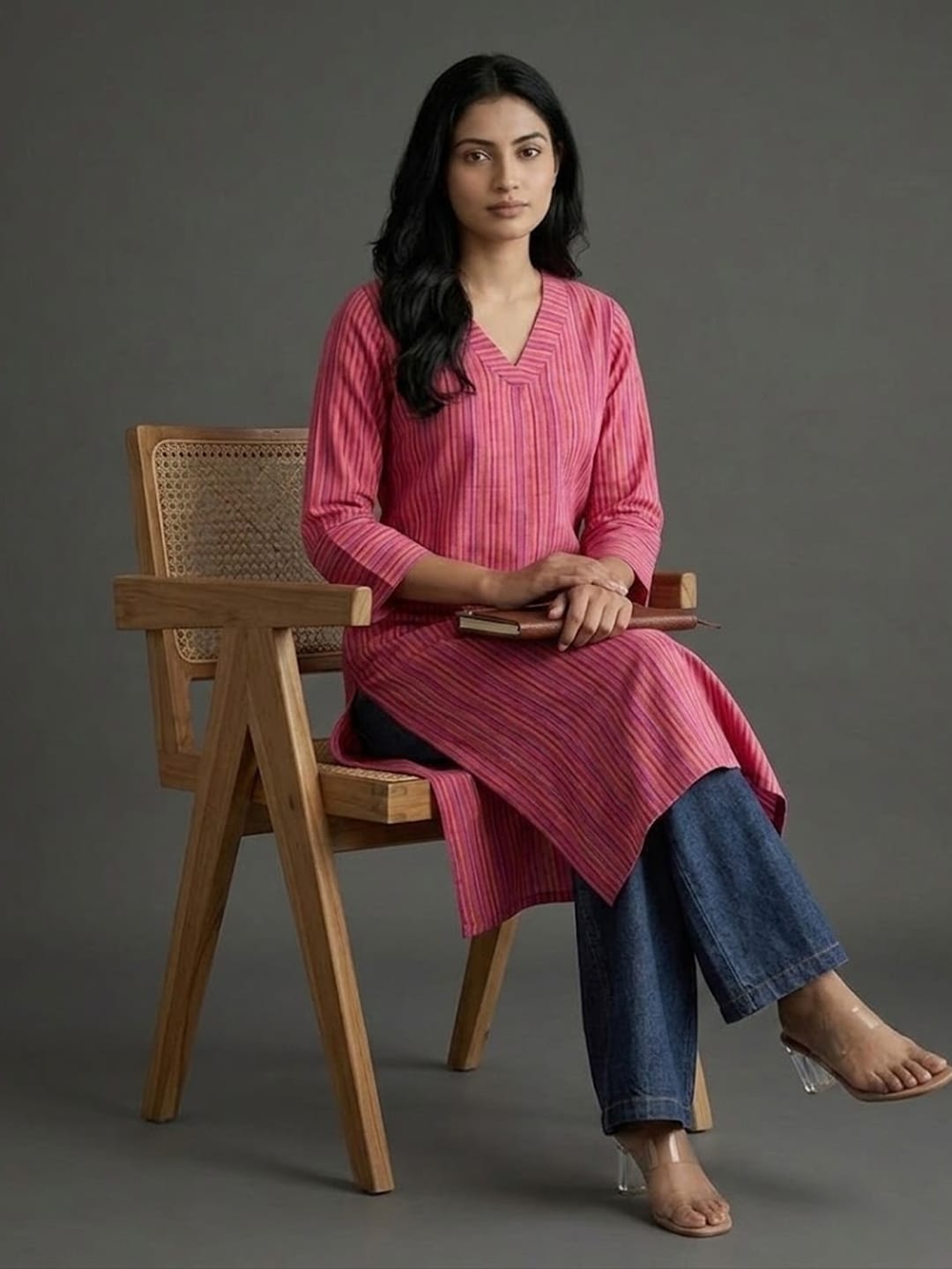 Cotton kurta with Colourful Stripes