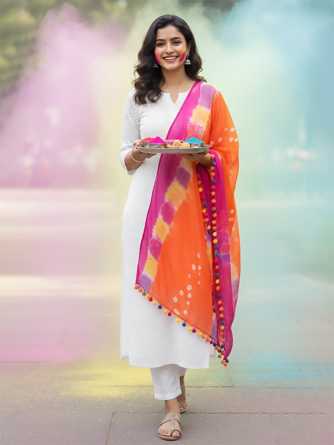 Elegant net dupatta featuring sequence detailing for a stylish and feminine finish.