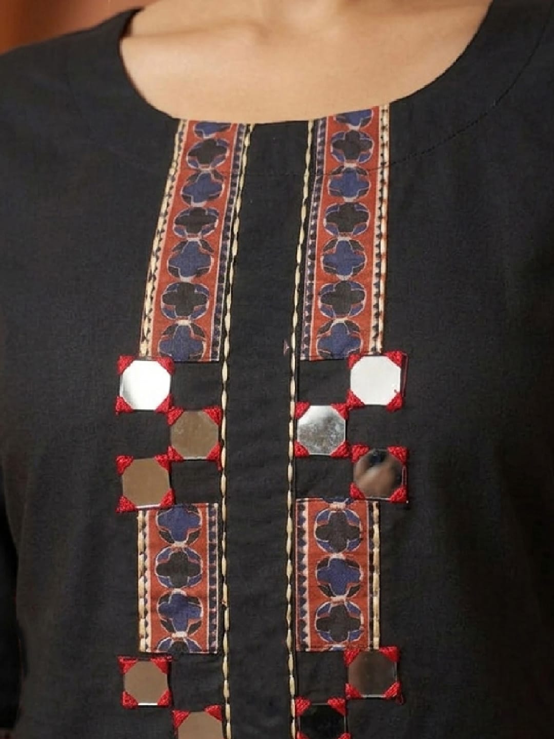 The Midnight Ajrakh-Edge Women's kurta