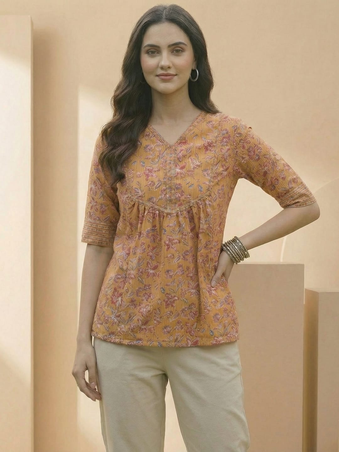 The Kurti Collection Women Summer Floral printed Top