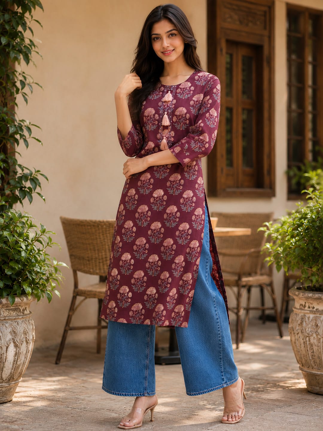 Mulberry Meadow Tassel Kurti Women's Kurta