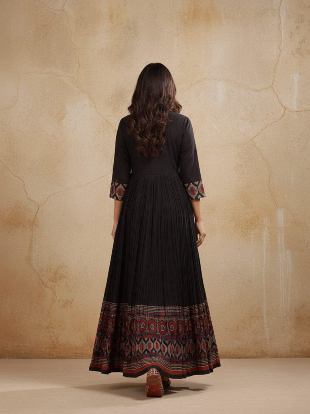 The Kurti Collection Ethereal Ajrakh Bordered Ethnic Ensemble