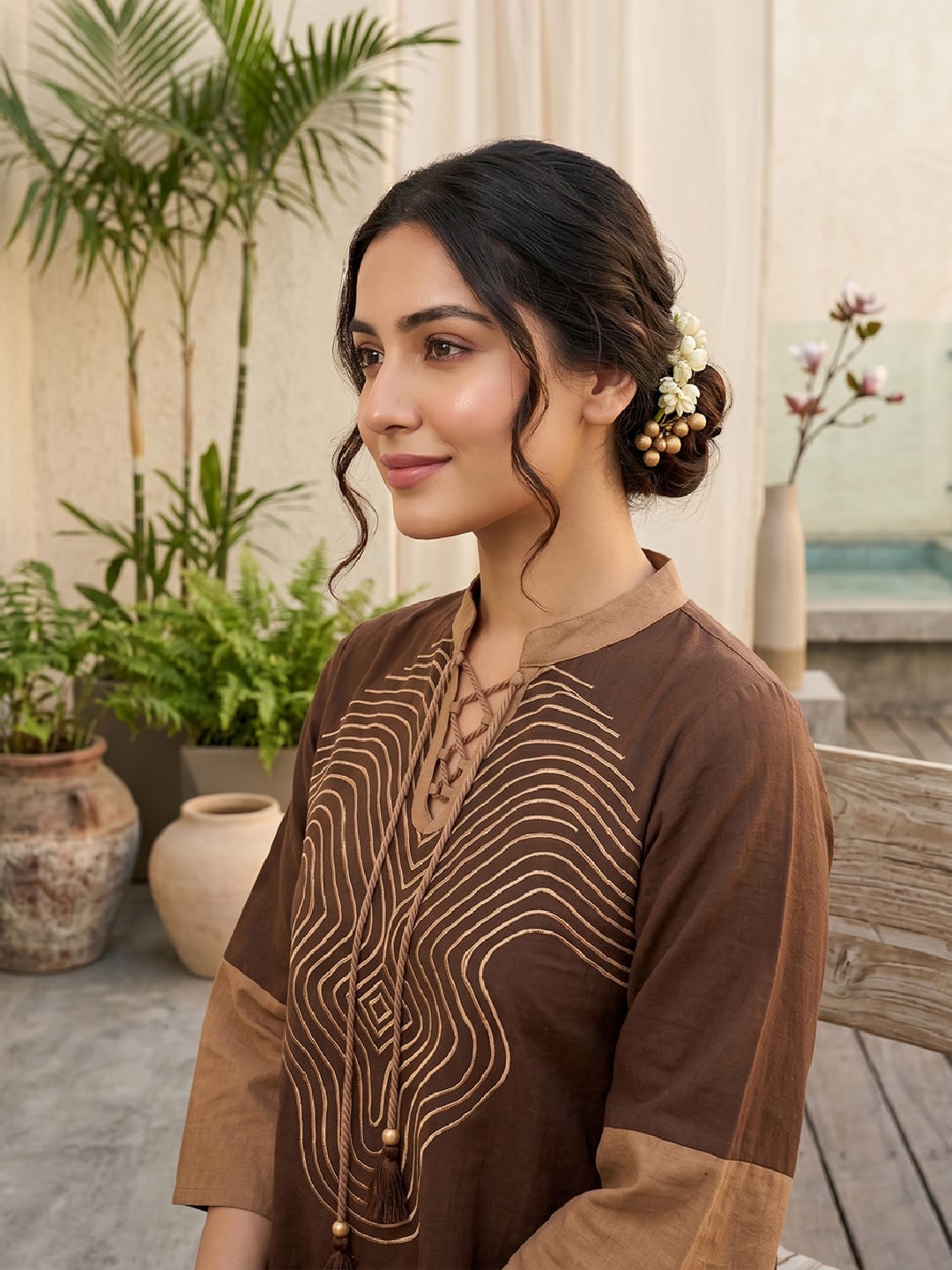 The Kurti Collection Brown Colored Women Summer Dress
