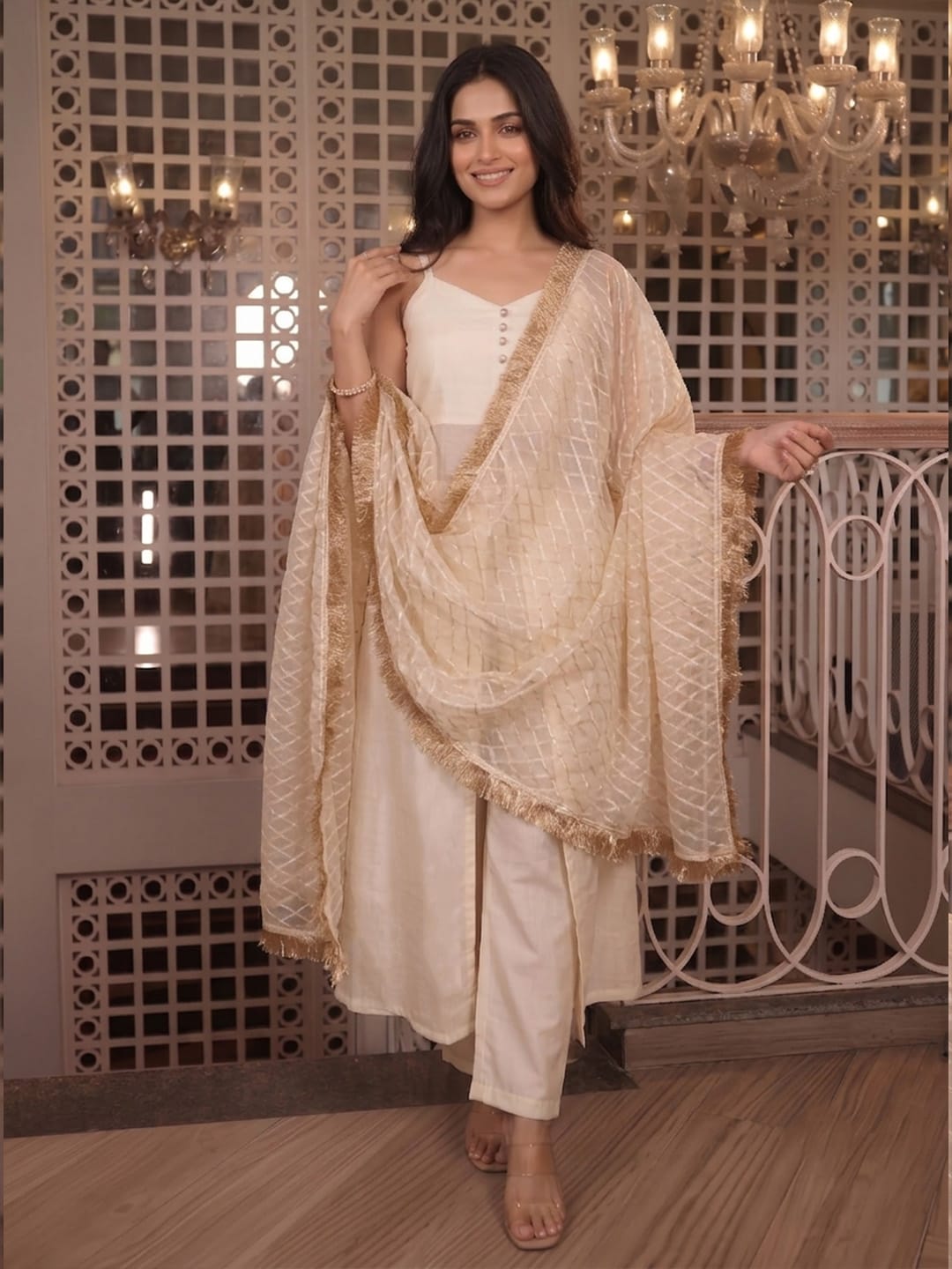 The Ethereal Pearl Glow Women's Kurta Set