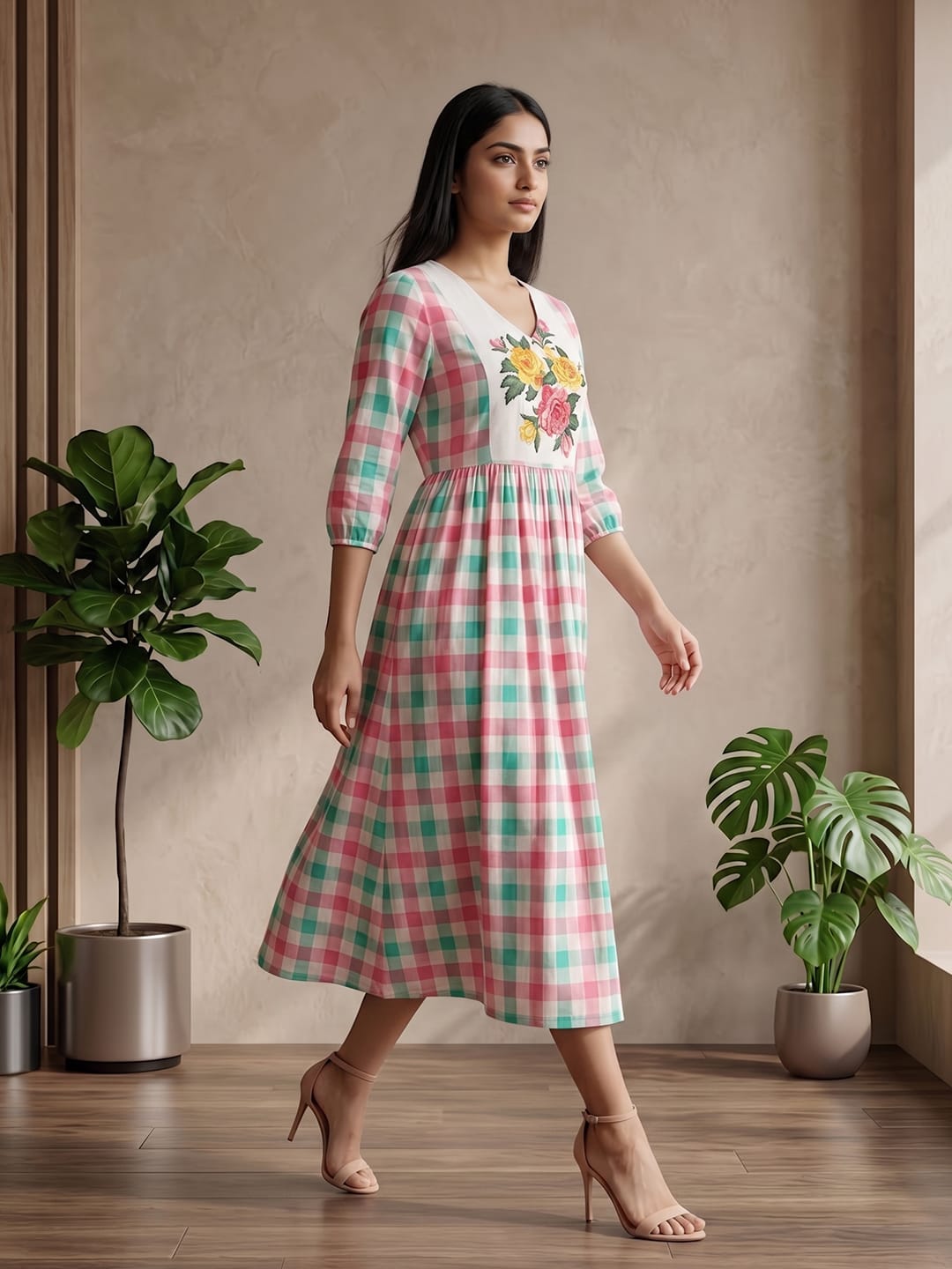 Varanga Multi Colored Women Summer Dress