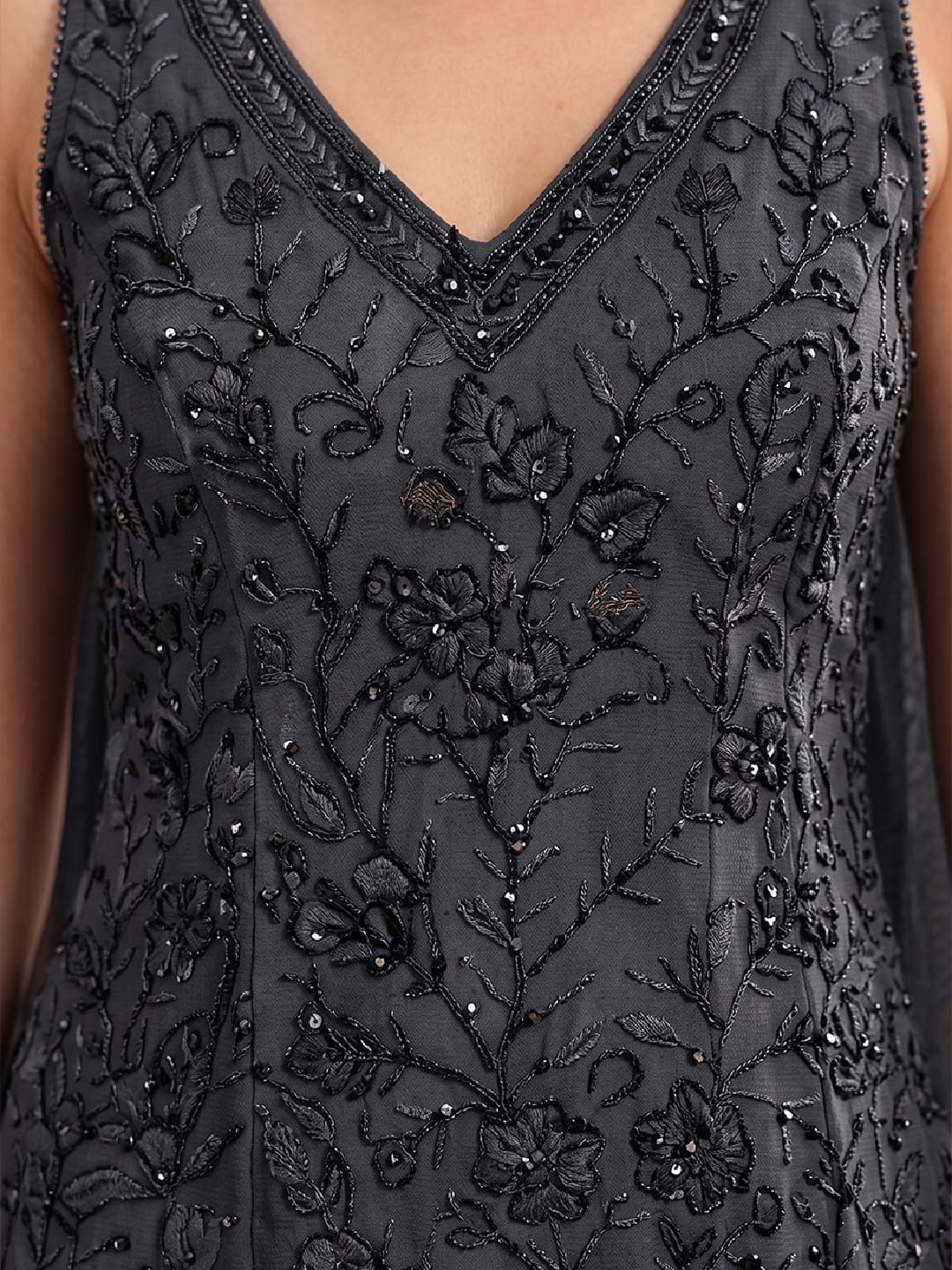 Women's Embroidered Shimmer Short Kurta With Palazzo And Dupatta